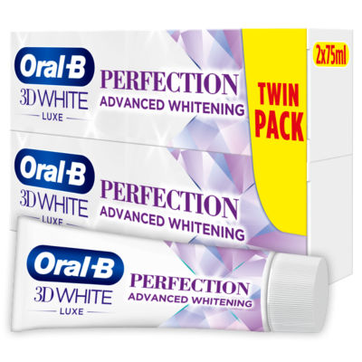 Oral-B 3D White Advanced Luxe Perfection Toothpaste Twin Pack 2x75ml
