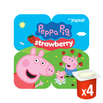 Peppa Pig Kids Strawberry Yoghurt Pots 4x85g