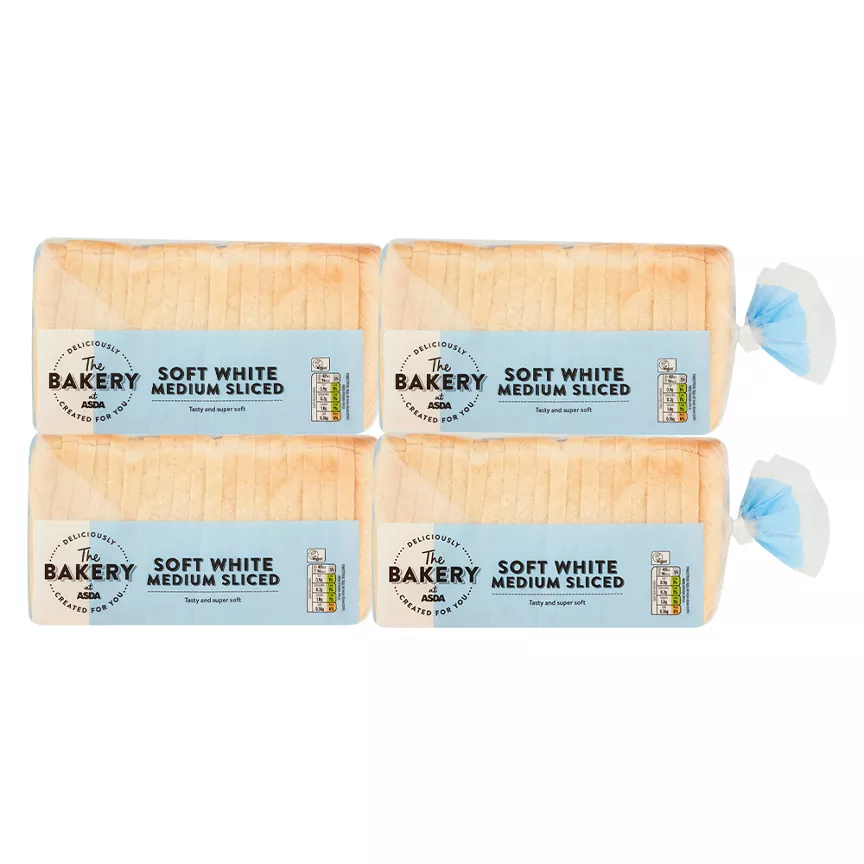 The BAKERY at ASDA White Medium Sliced Bread Stock Up Bundle