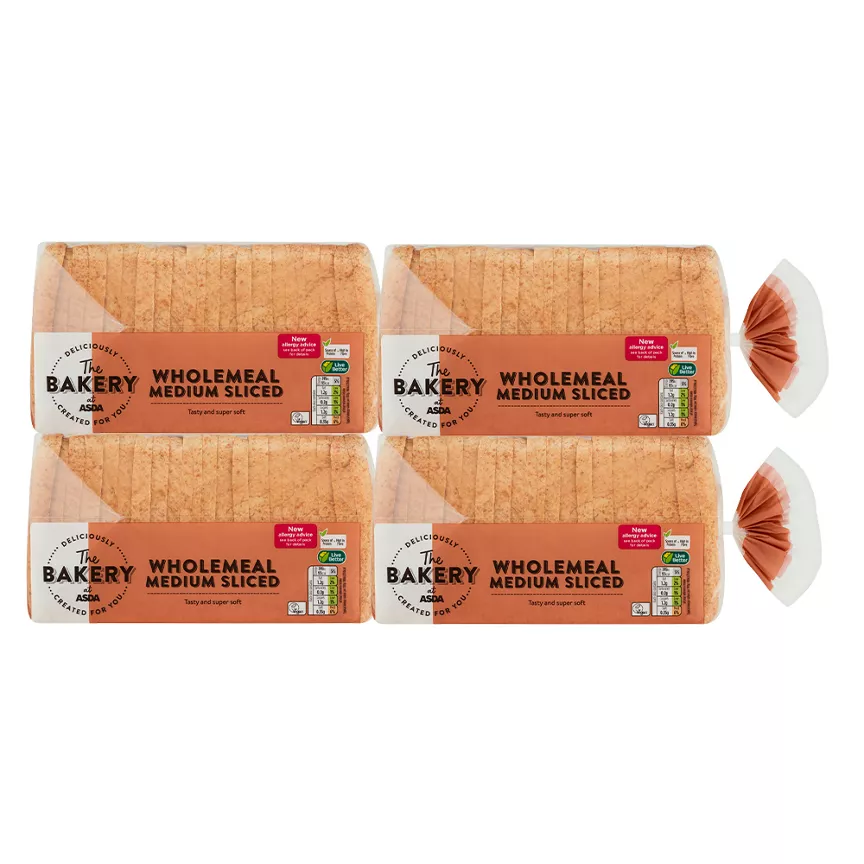 The BAKERY at ASDA Wholemeal Medium Sliced Bread Stock Up Bundle
