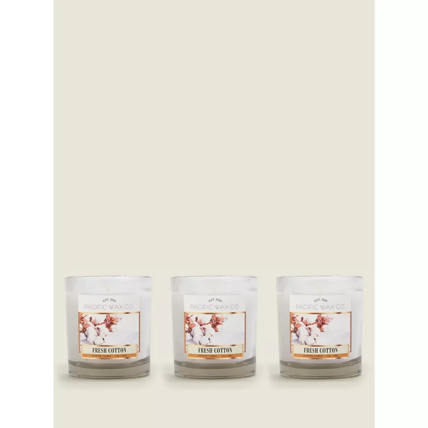 Pacific Wax Co Fresh Cotton Small Jar Candles Bundle