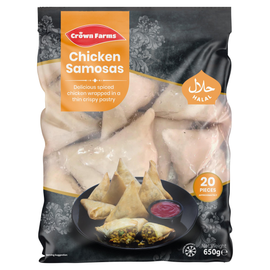 Crown Farms Chicken Samosas 650g - Image 1