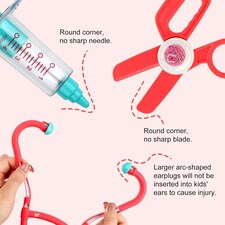 Doctor Kit for Kids – 20-Piece Educational Medical Station Trolley Playset with Sounds & Accessories (Coral) thumbnail 4