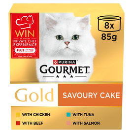 GOURMET Gold Savoury Cake Meat and Fish Variety Wet Cat Food 8x85g