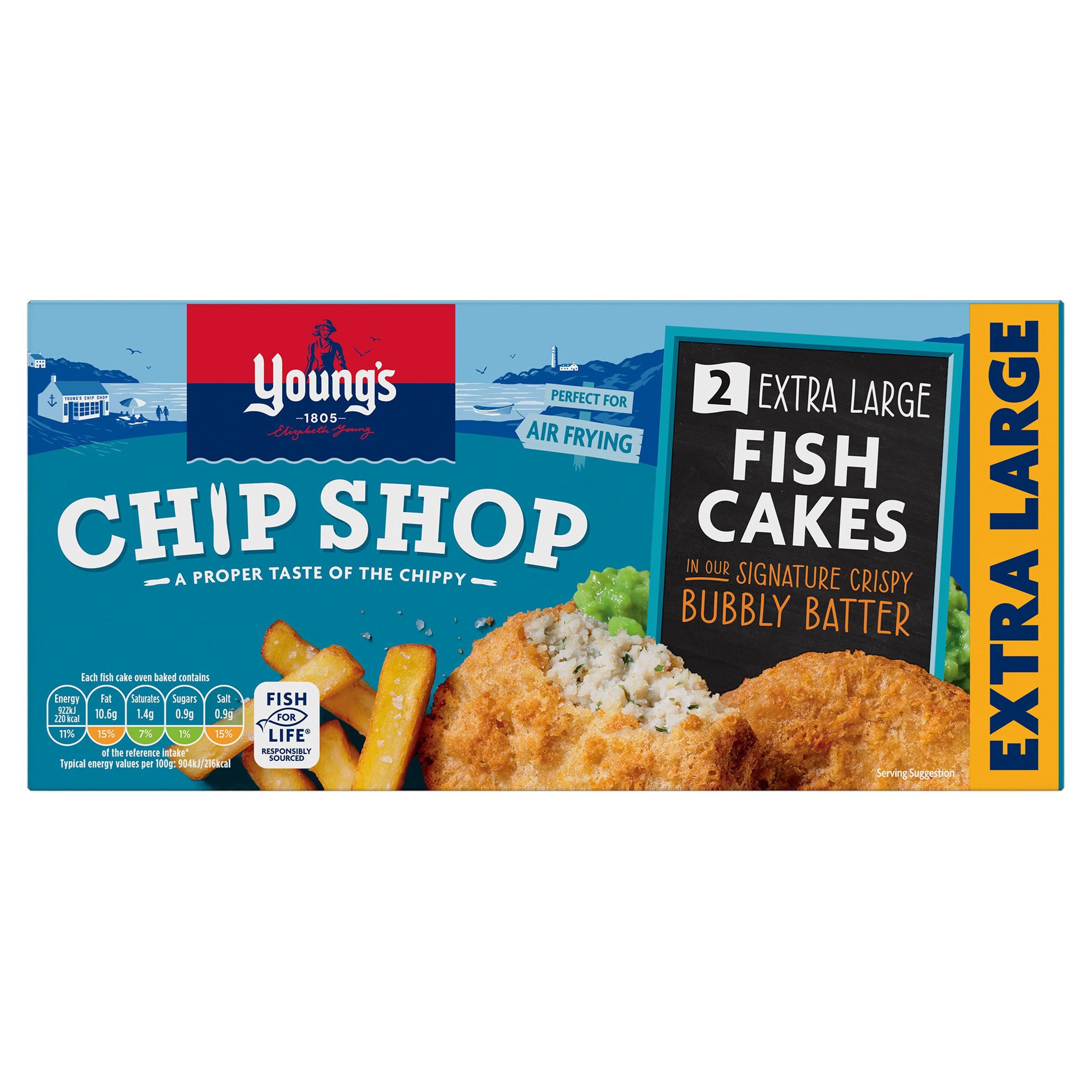Young's Chip Shop 2 Extra Large Fish Cakes 210g