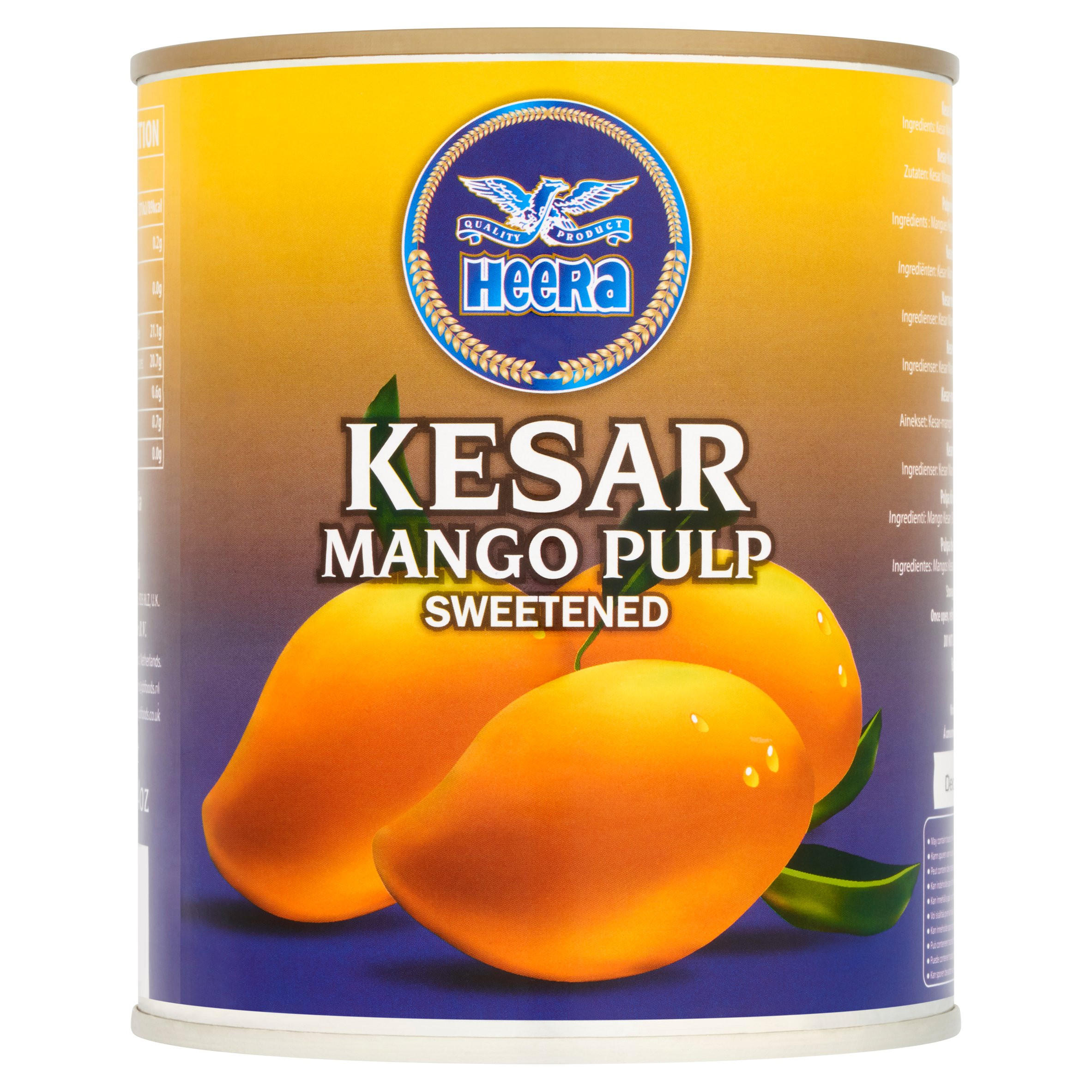 Heera Kesar Mango Pulp Sweetened 850g