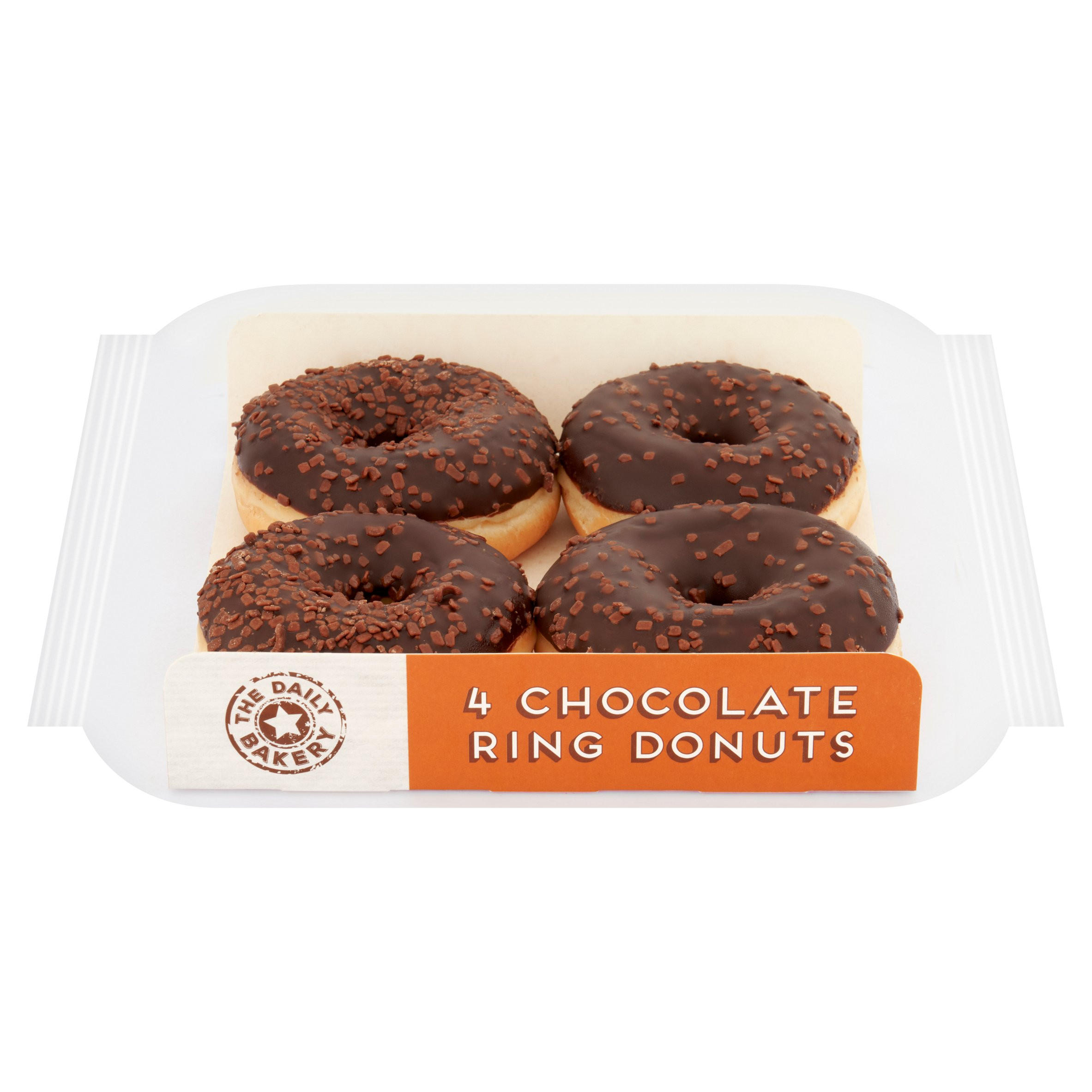 The Daily Bakery 4pk Chocolate Ring Donuts