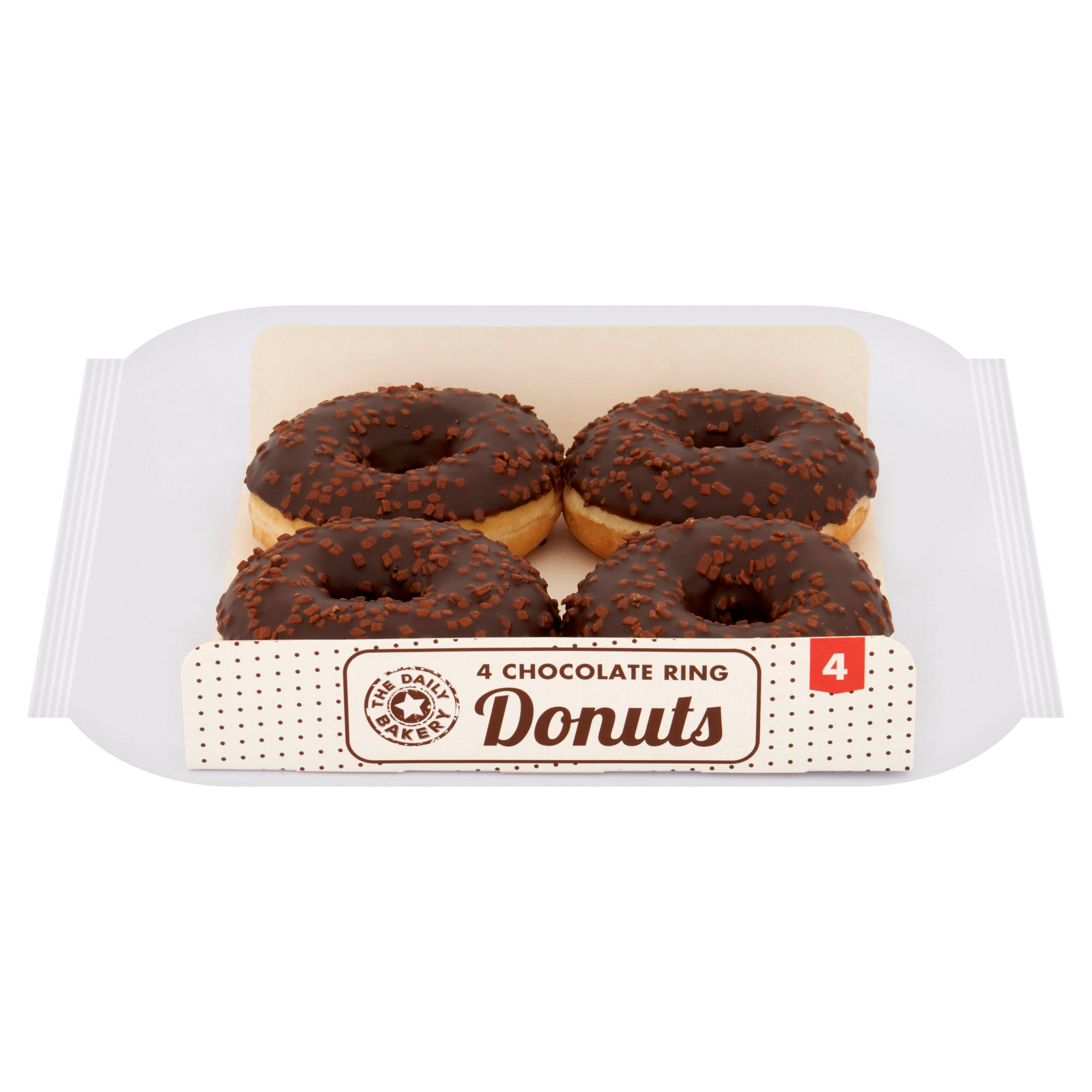 The Daily Bakery 4pk Chocolate Ring Donuts