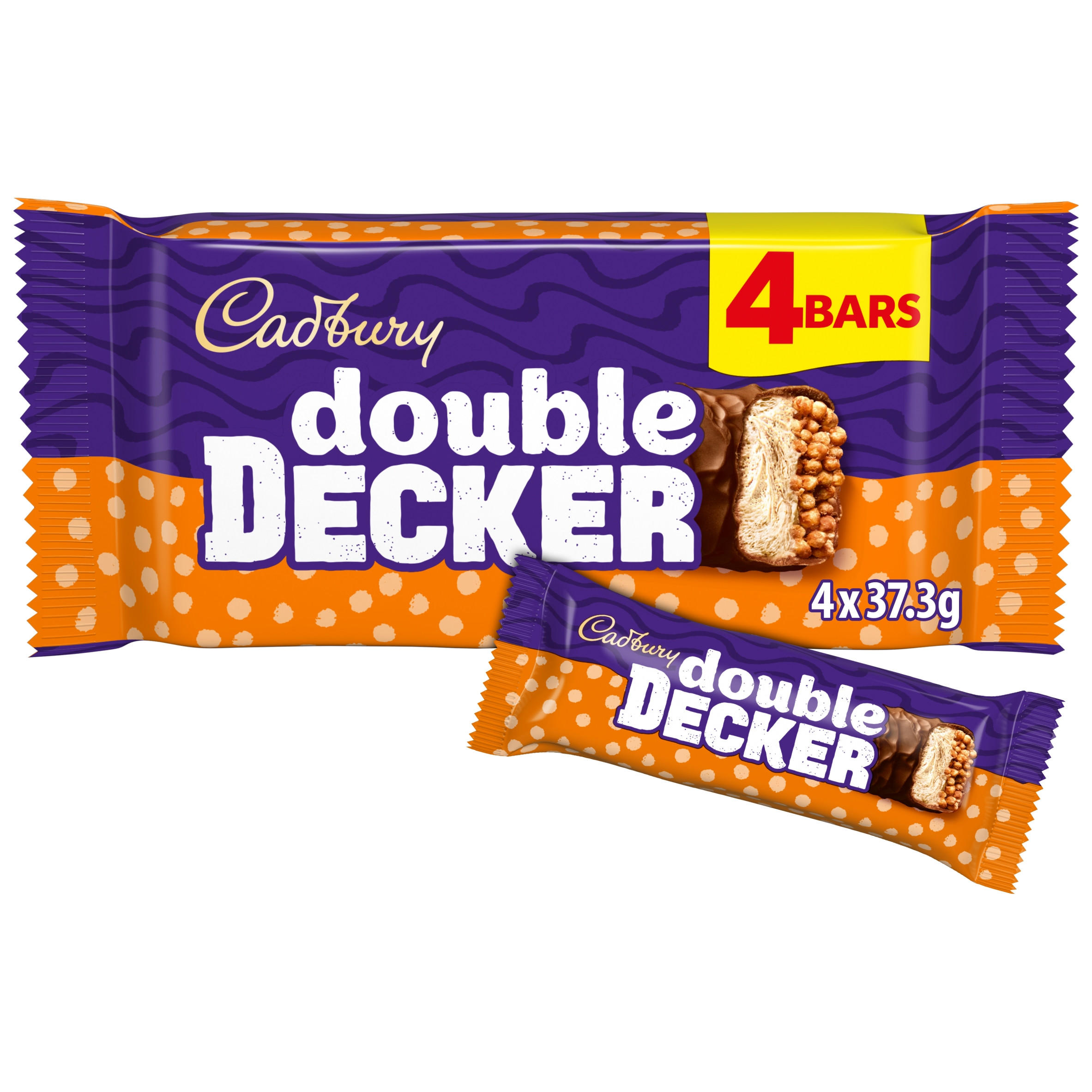 Cadbury Double Decker Chocolate Bar 4 Pack Multipack 149.2g (4 x 37.3g)