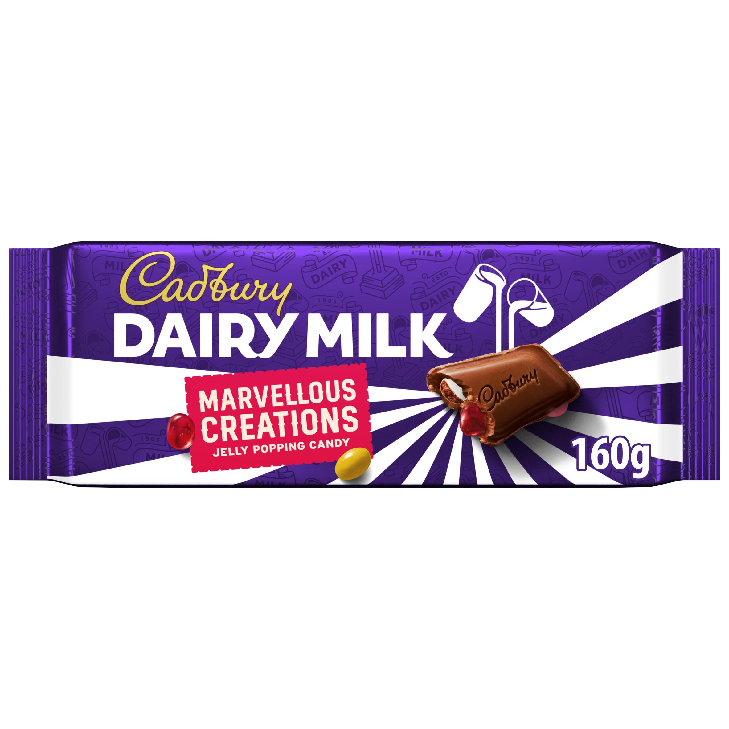 Cadbury Dairy Milk Marvellous Creation Jelly Popping Candy Shells Chocolate Bar 160 g