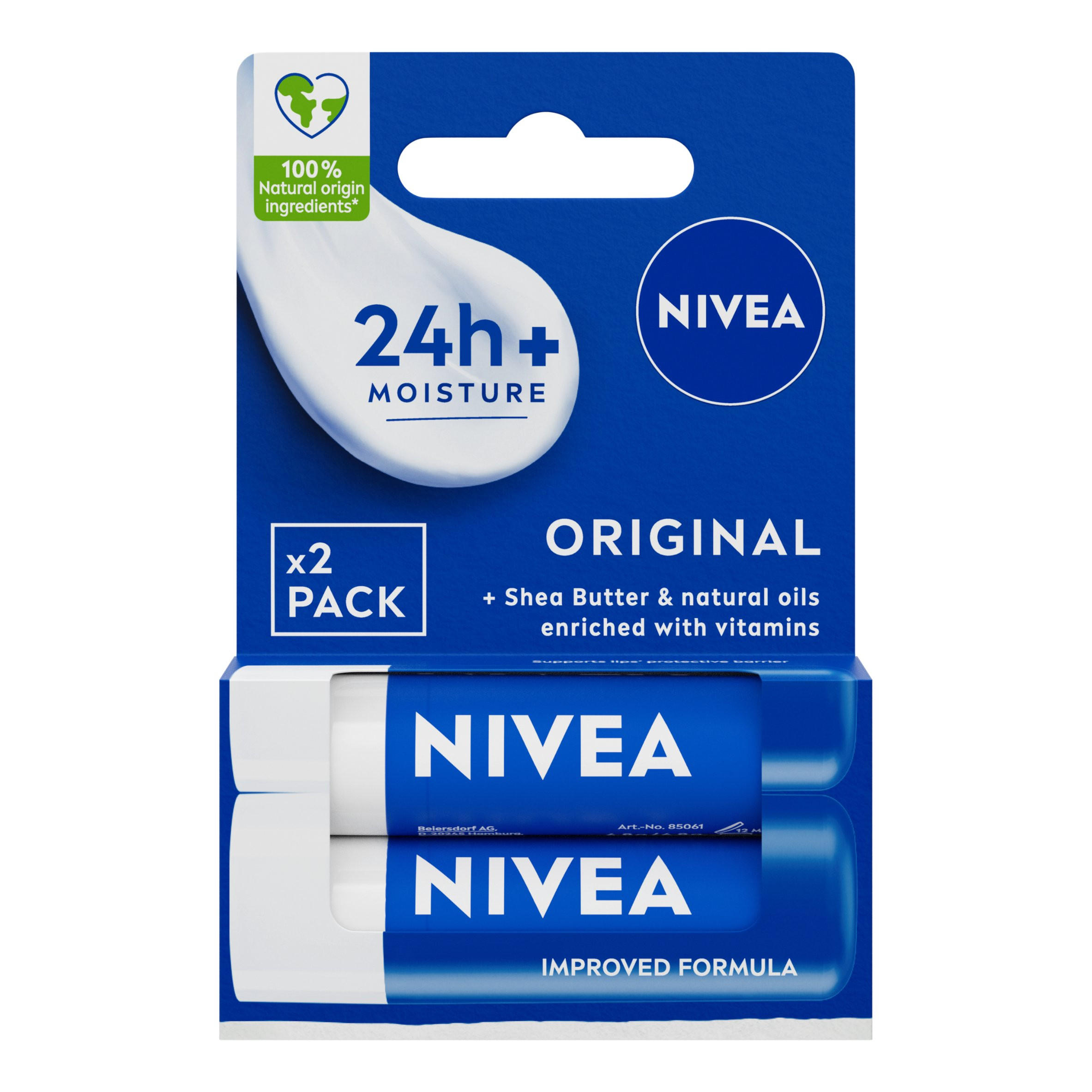 NIVEA Original Duo Pack Lip Balm 9G