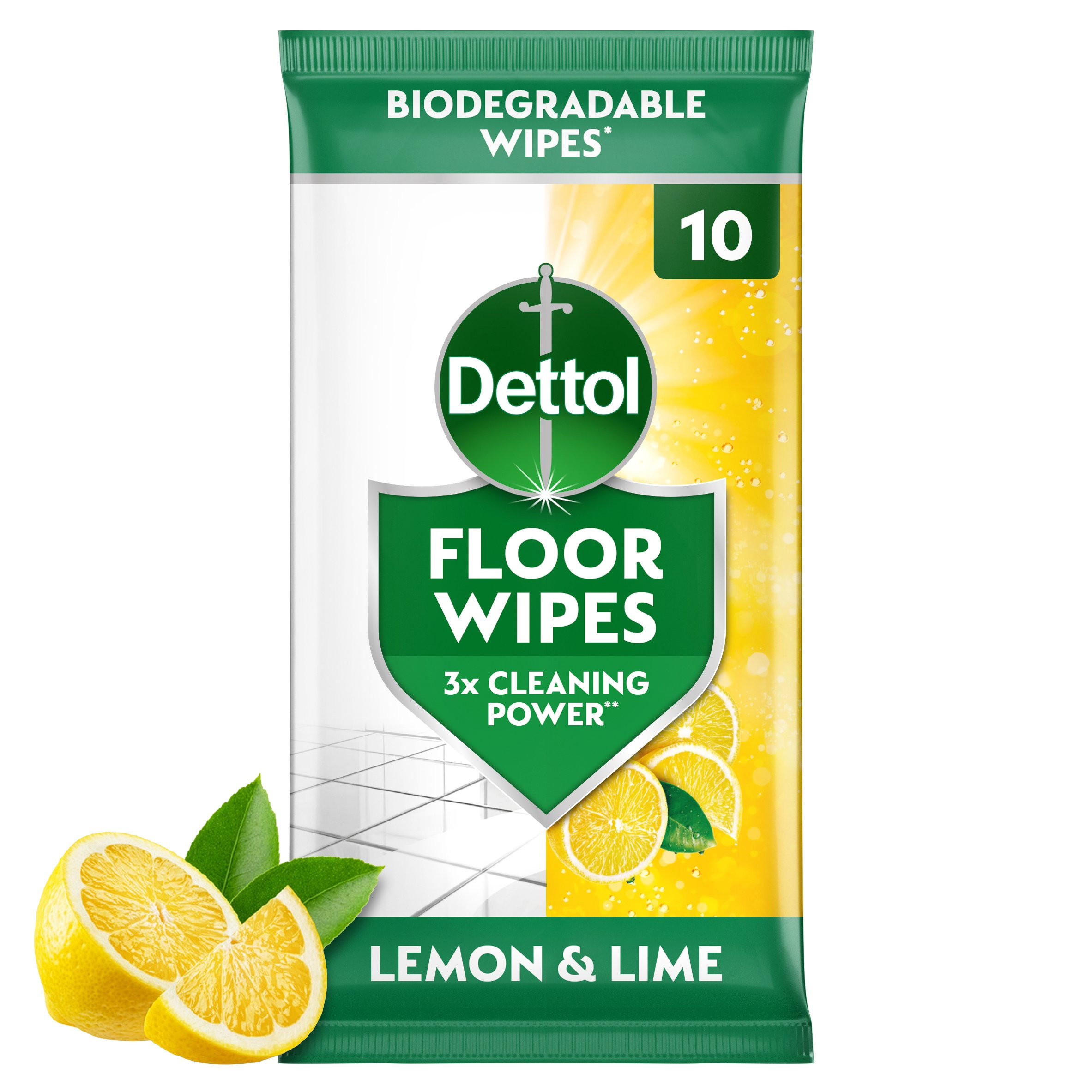 Dettol Lemon & Lime XL Floor Wipes 10