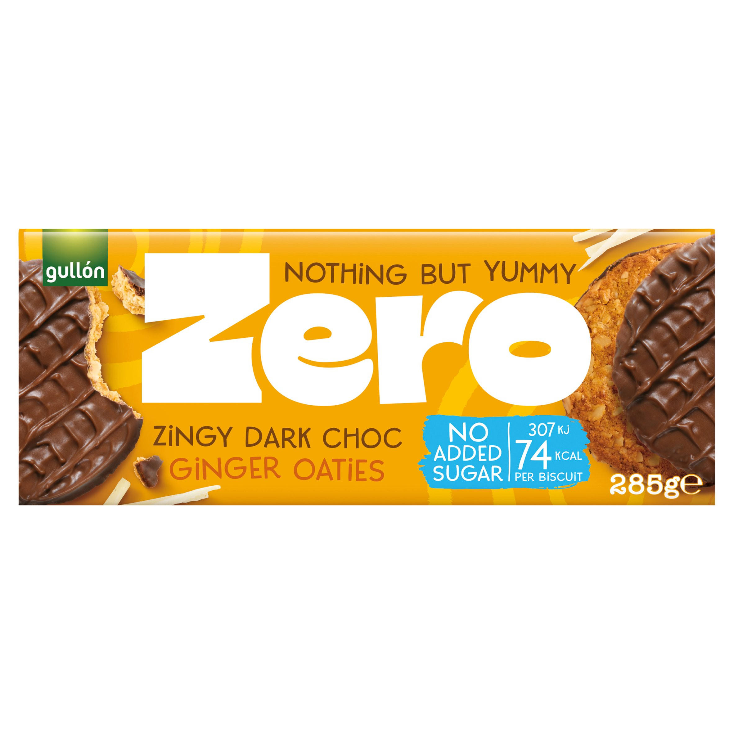Gullón Zero Zingy Dark Choc Ginger Oaties 285g
