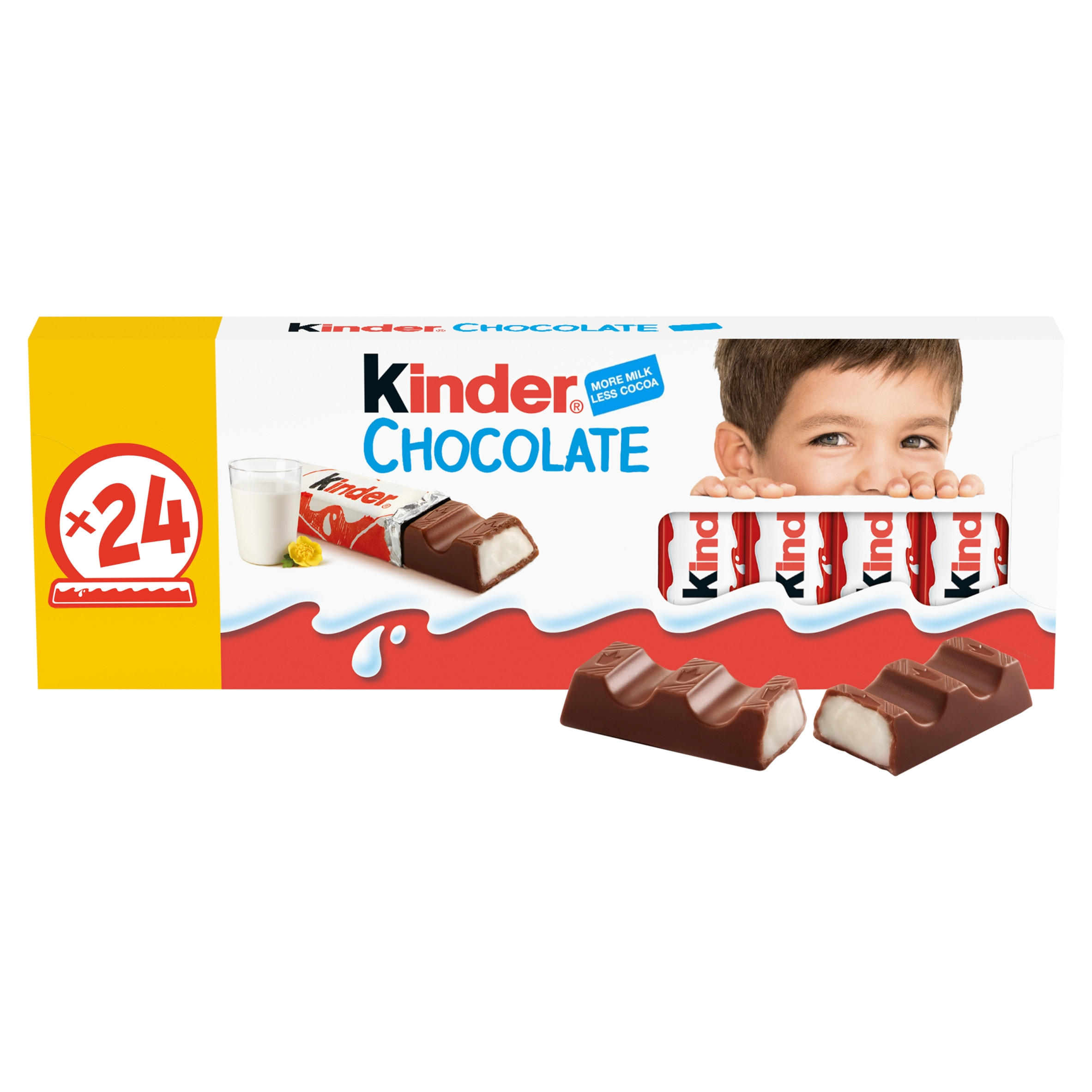 Kinder Milk Chocolate Fun Size Treat Snack Bars Multipack 24 x 12.5g