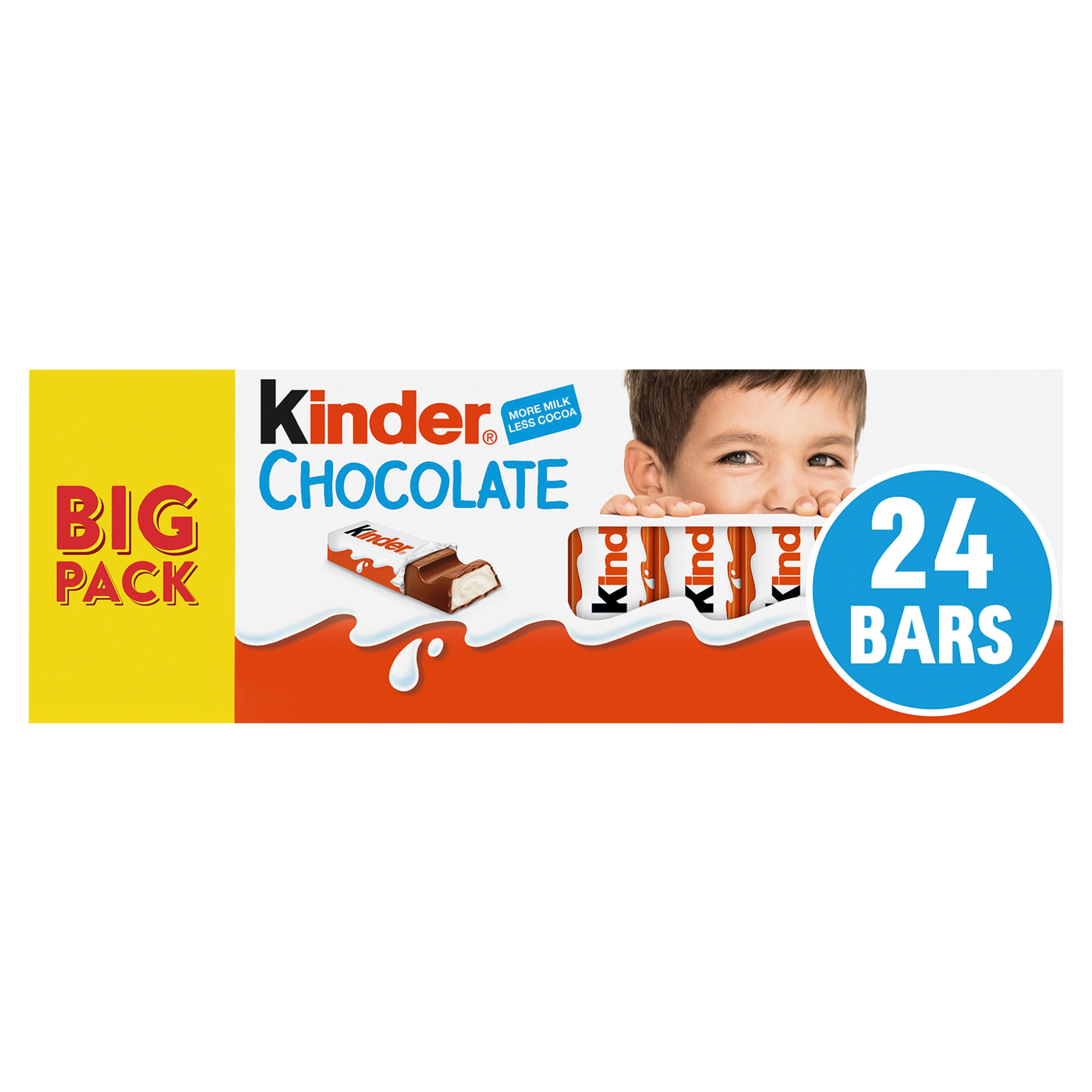 Kinder Milk Chocolate Fun Size Treat Snack Bars Multipack 24 x 12.5g