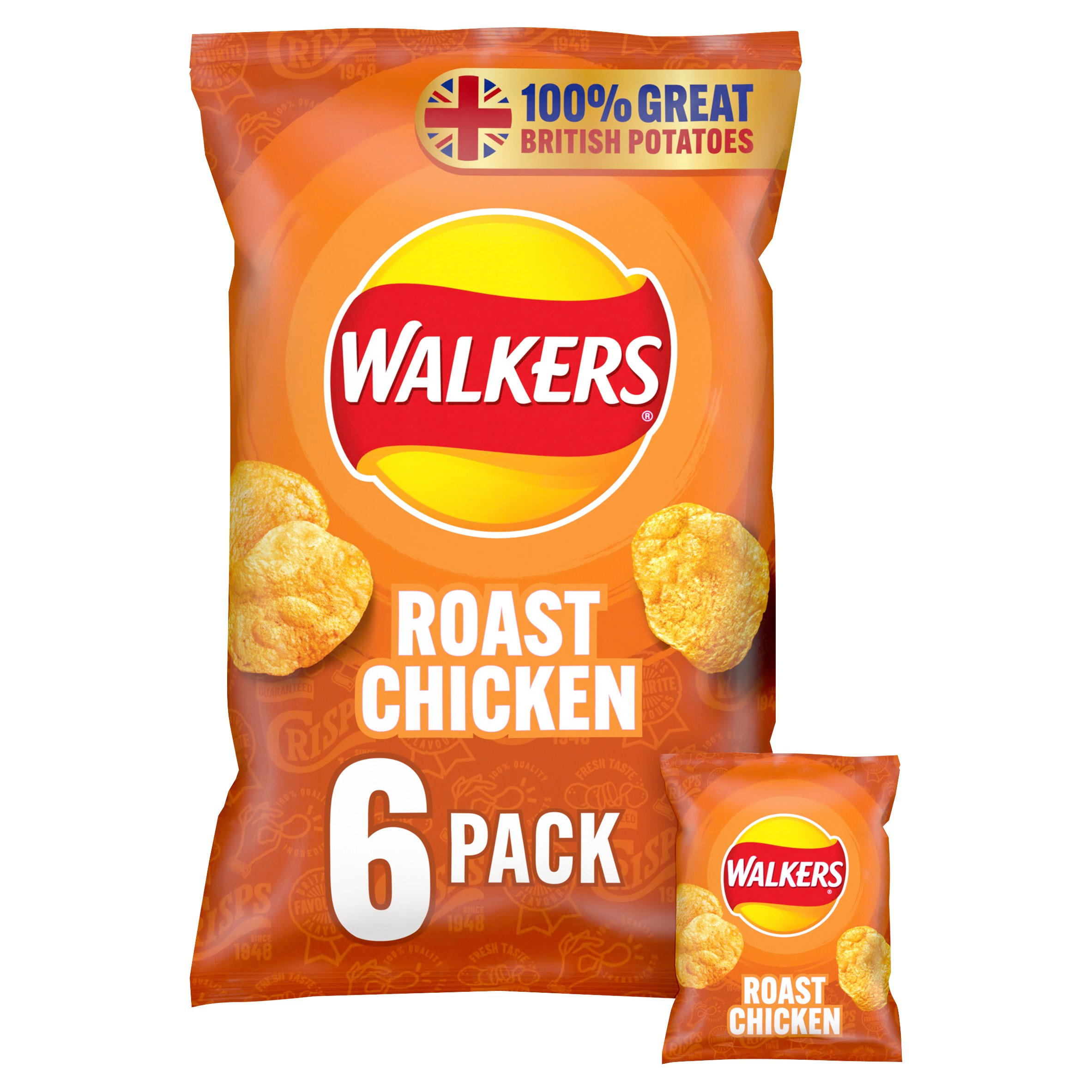Walkers Roast Chicken Multipack Crisps 6x25g