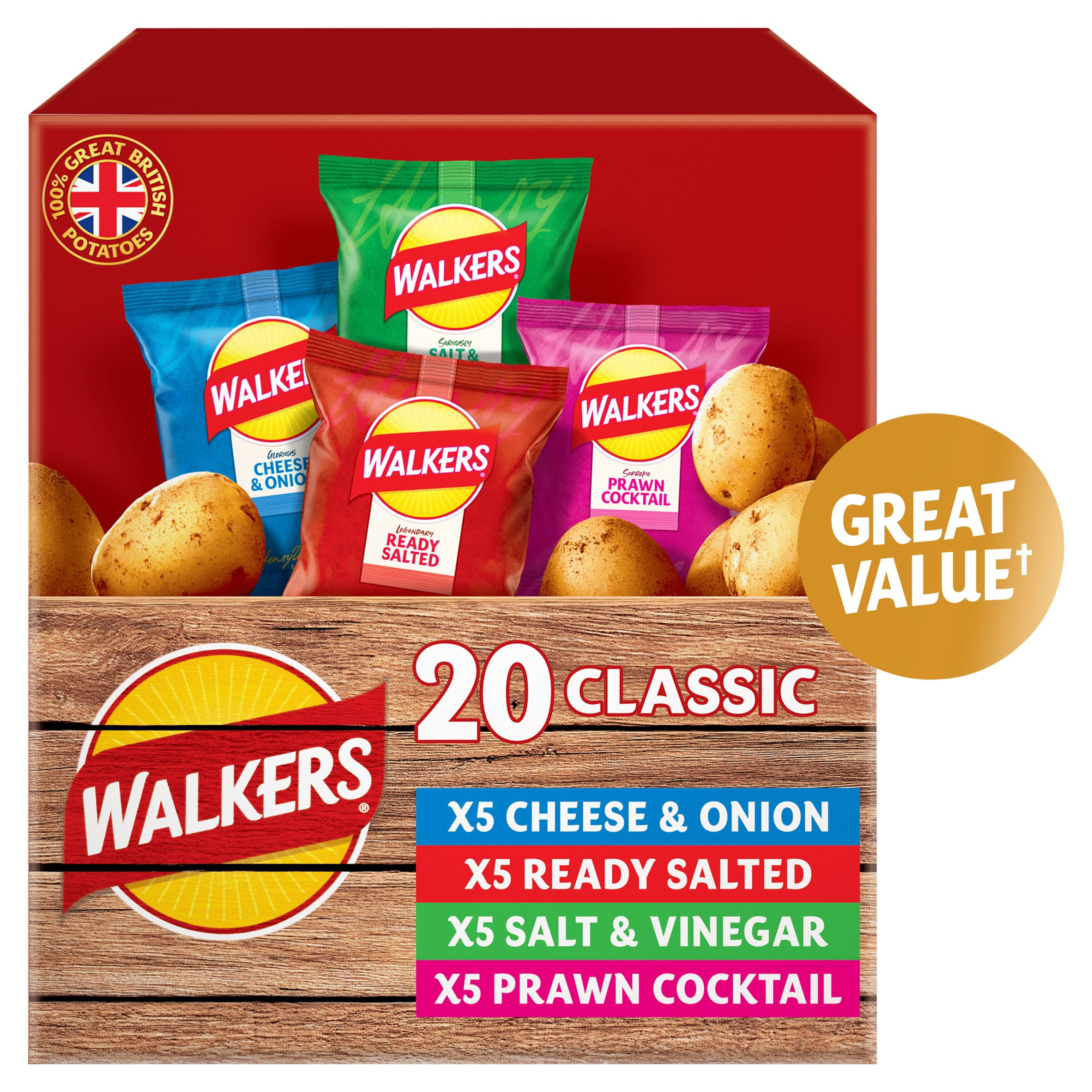 Walkers Classic Variety Multipack Crisps Box 20x25g