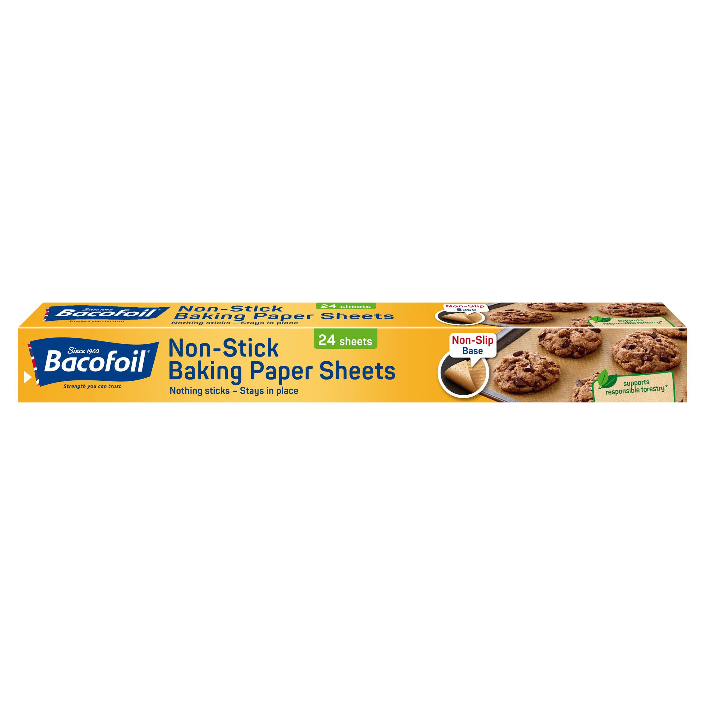 Bacofoil® Non-Stick Baking Paper Sheets with Non-Slip base x 24