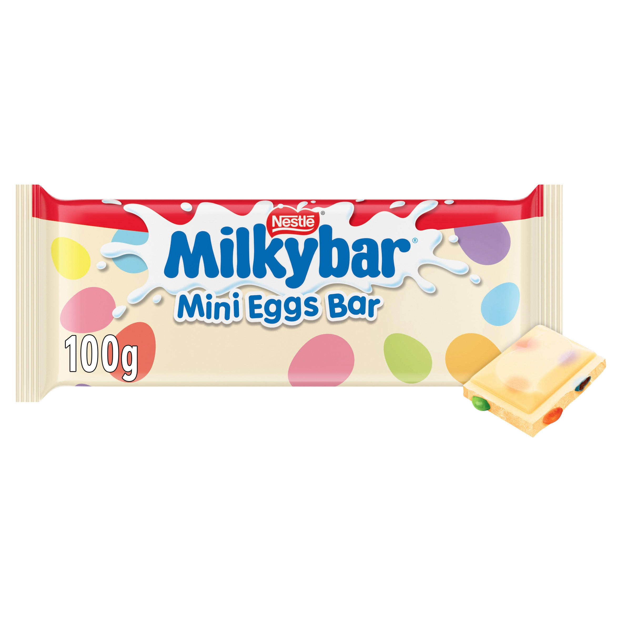 Milkybar Mini Eggs Easter White Chocolate Sharing Bar 100g