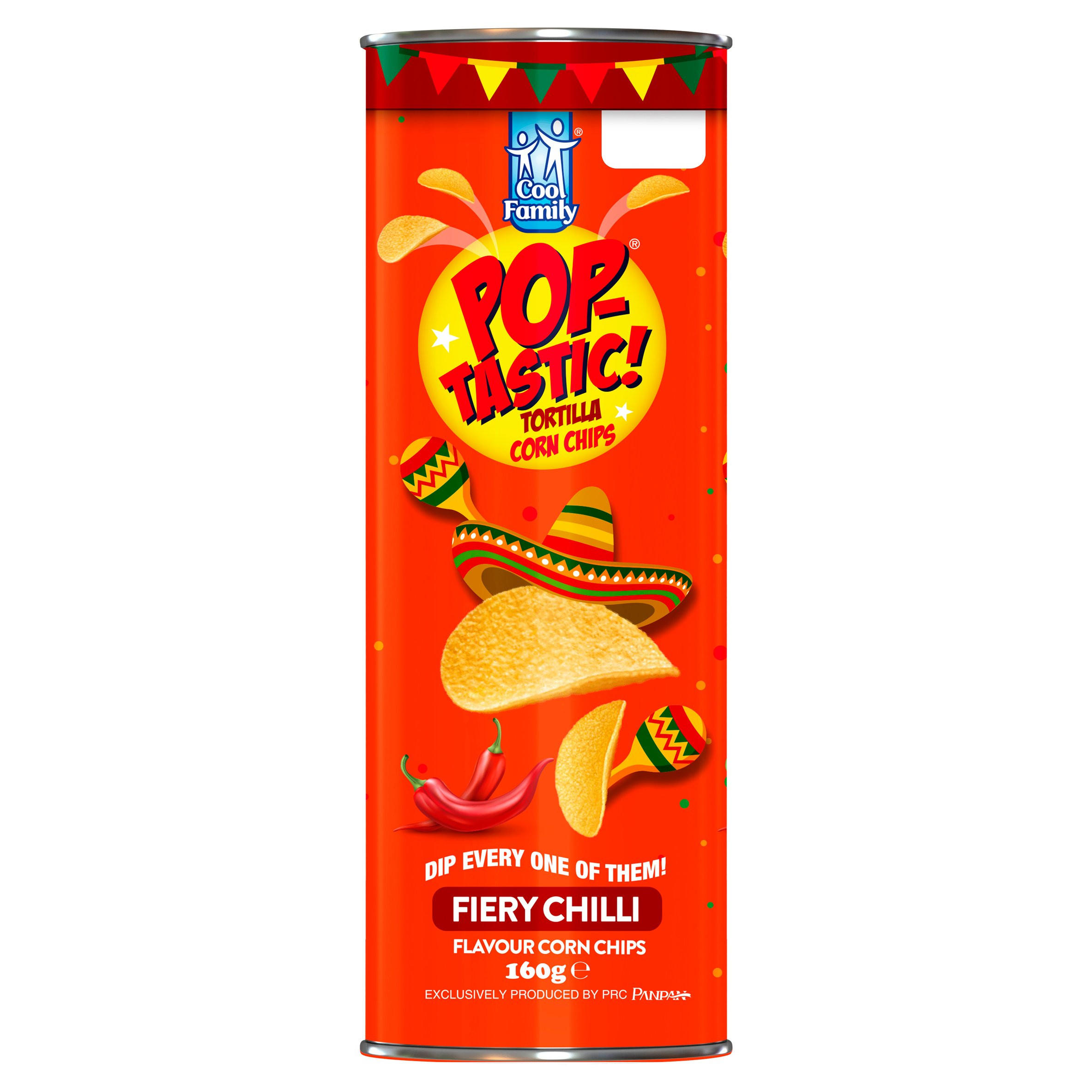 Pop-Tastic! Tortilla Fiery Chilli Flavour Corn Chips 160g