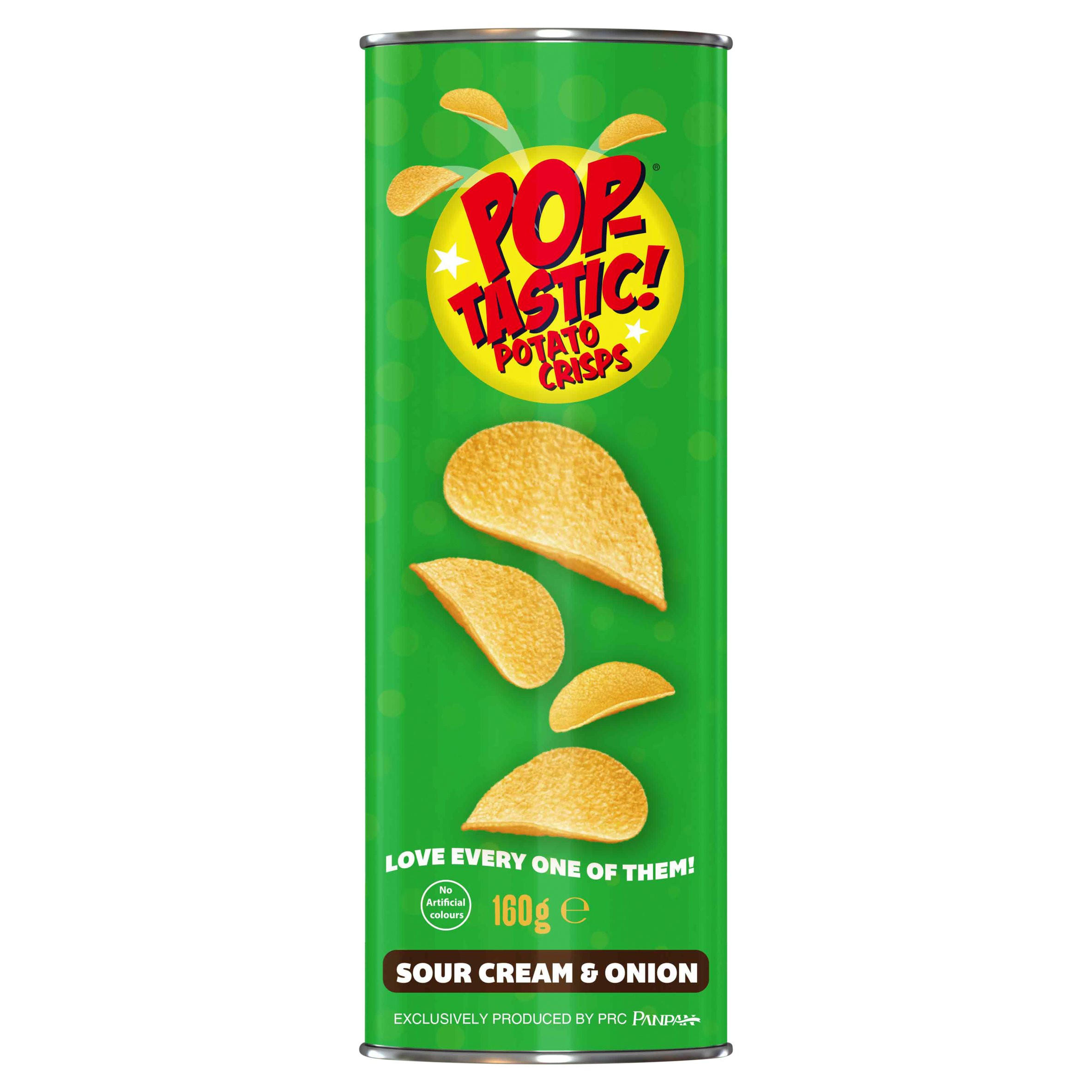 Pop-Tastic! Potato Crisps Sour Cream & Onion 160g