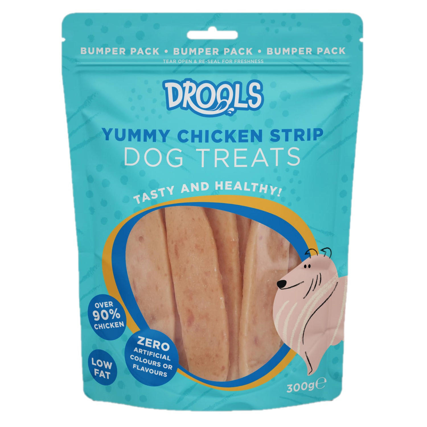 Drools Yummy Chicken Strip Dog Treats 300g