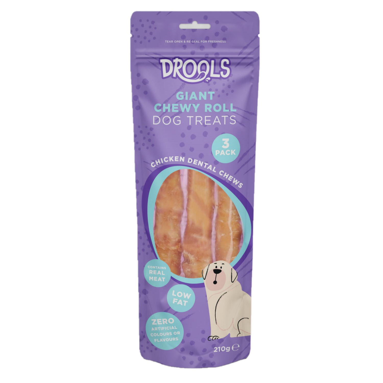 Drools Giant Chewy Roll Dog Treats 3 Pack