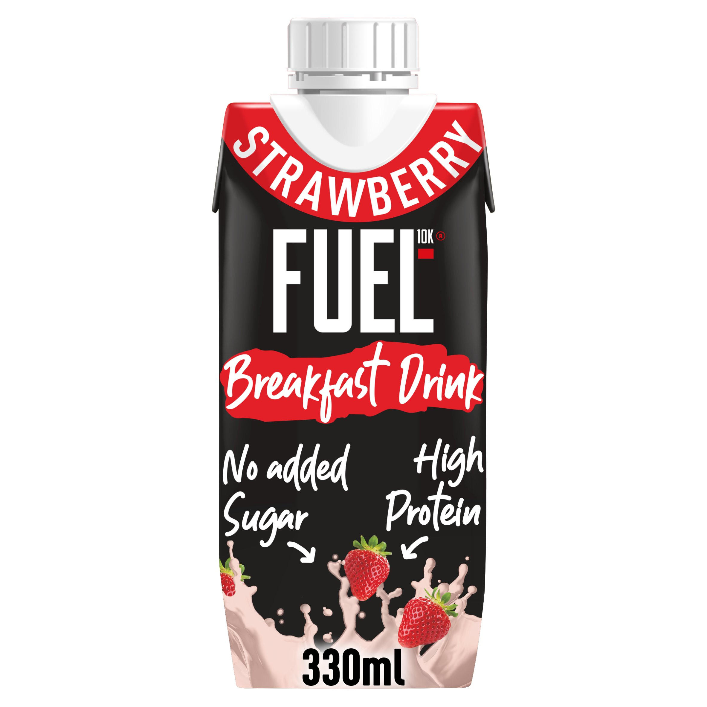 FUEL10K Strawberry High Protein Milk Breakfast Drink 330ml