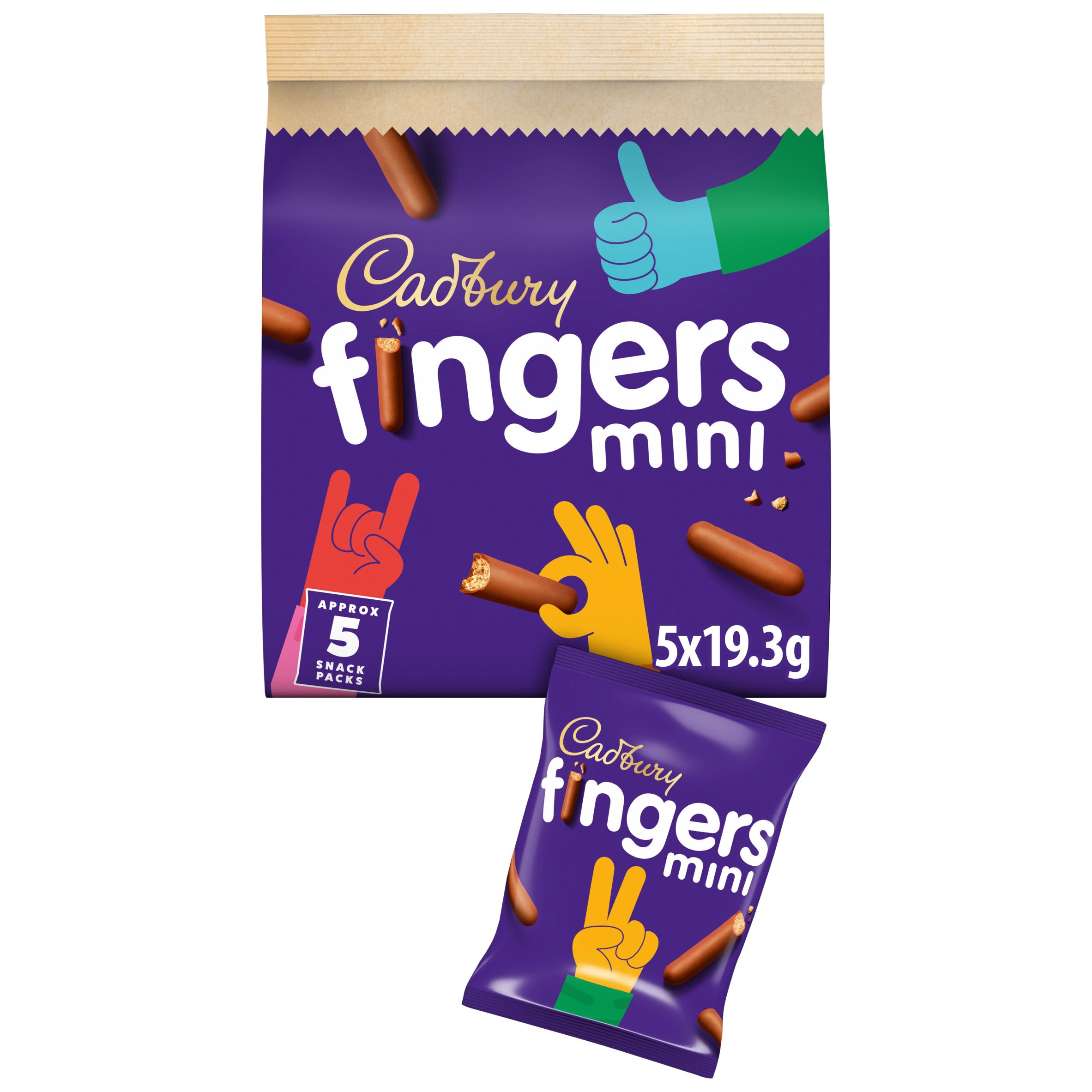 Cadbury Fingers Chocolate Mini Biscuits (5 x 19.3g) 96.5 g
