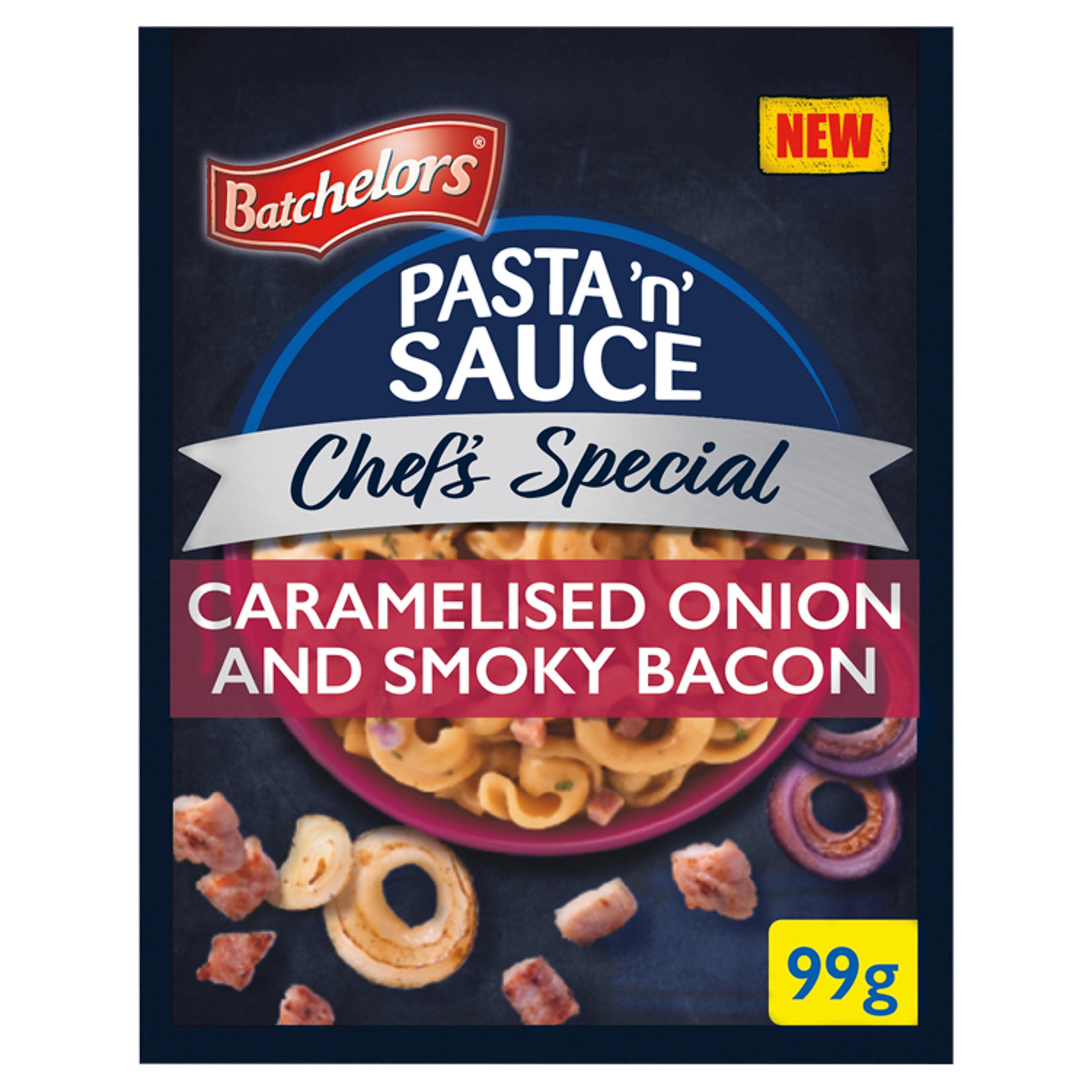 Batchelors Pasta 'n' Sauce Chefs Special Caramelised Onion and Smoky Bacon Flavour Pasta Sachet 99g