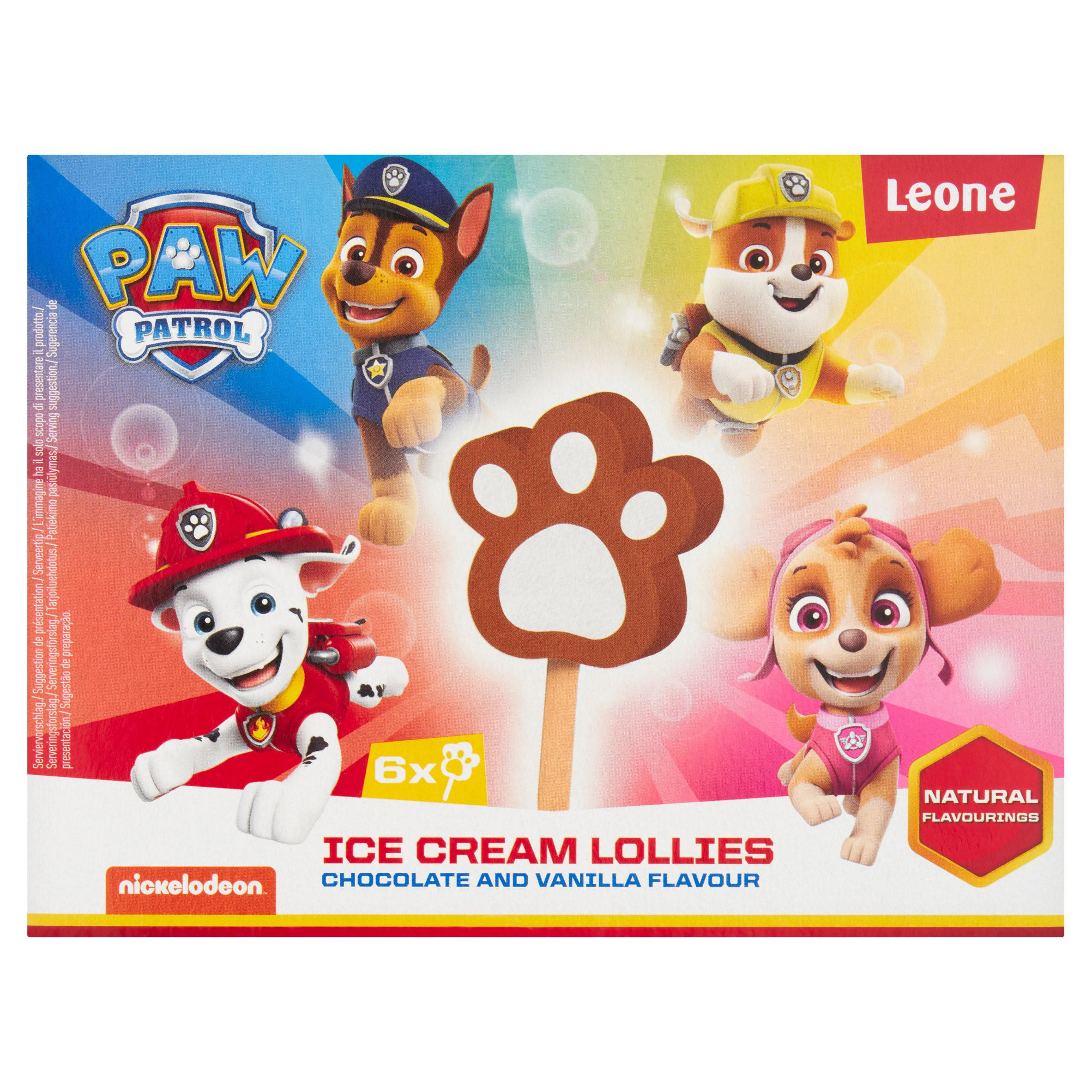 PAW Patrol Chocolate and Vanilla Flavour Ice Cream Lollies 6 x 33g