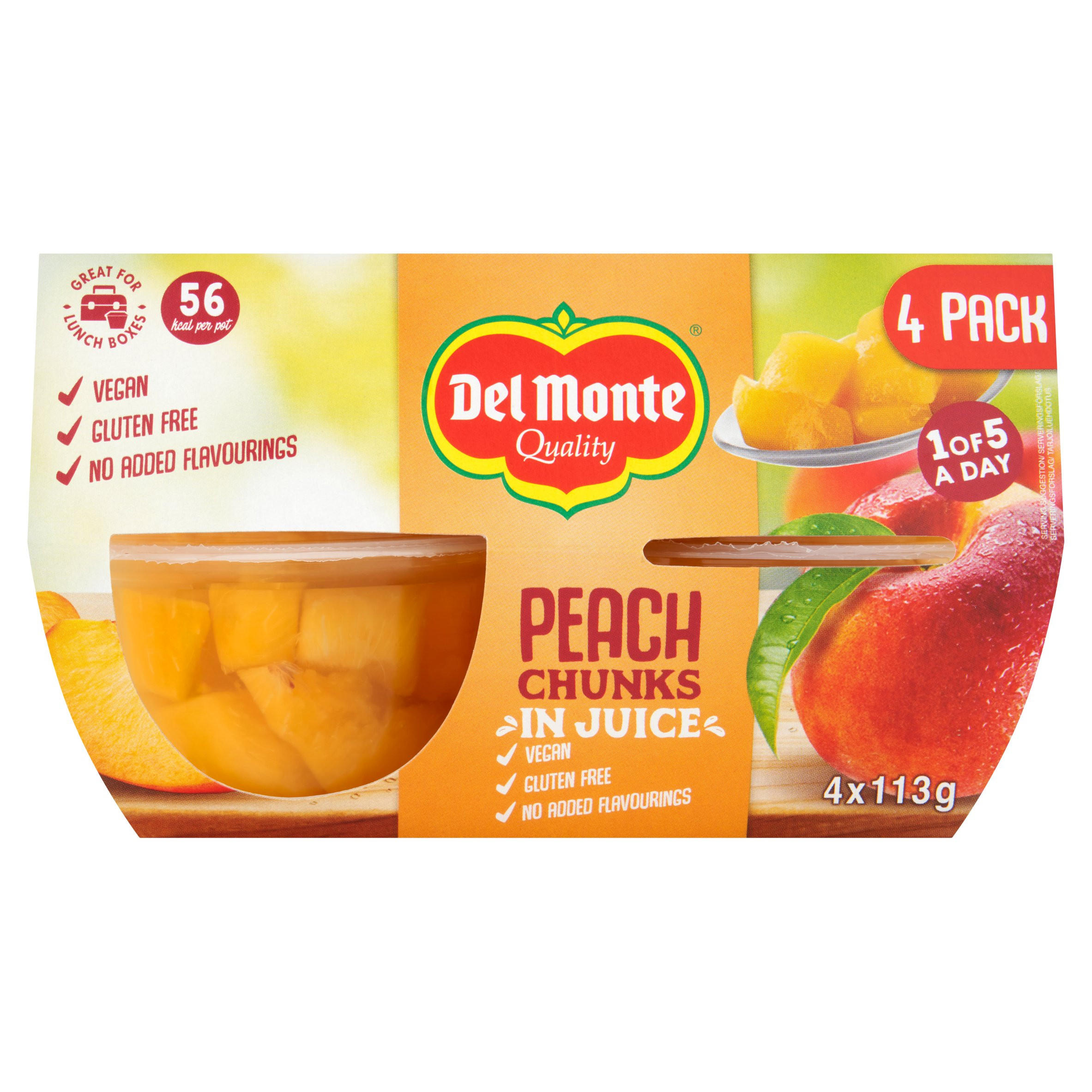 Del Monte Quality Peach Chunks in Juice 4 x 113g (452g)