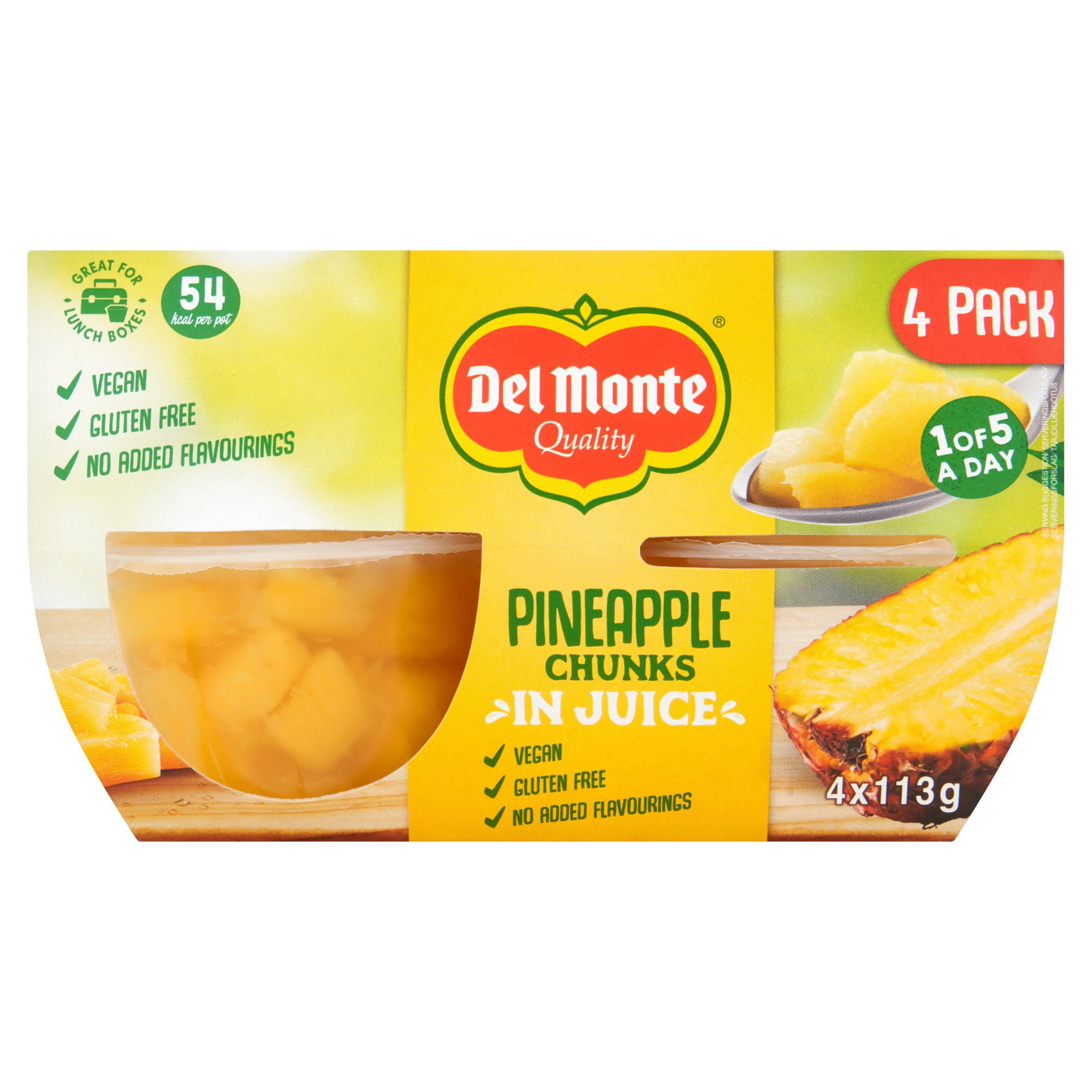 Del Monte Quality Pineapple Chunks in Juice 4 x 113g (452g)