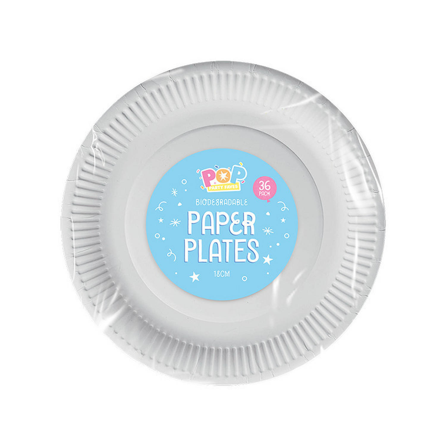 Disposable White Paper Plates 18cm 36pk