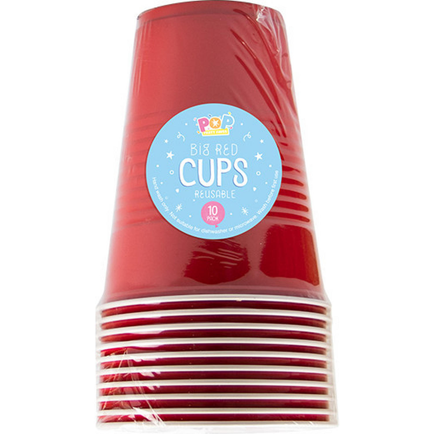 Big Red Plastic Cups 10pk