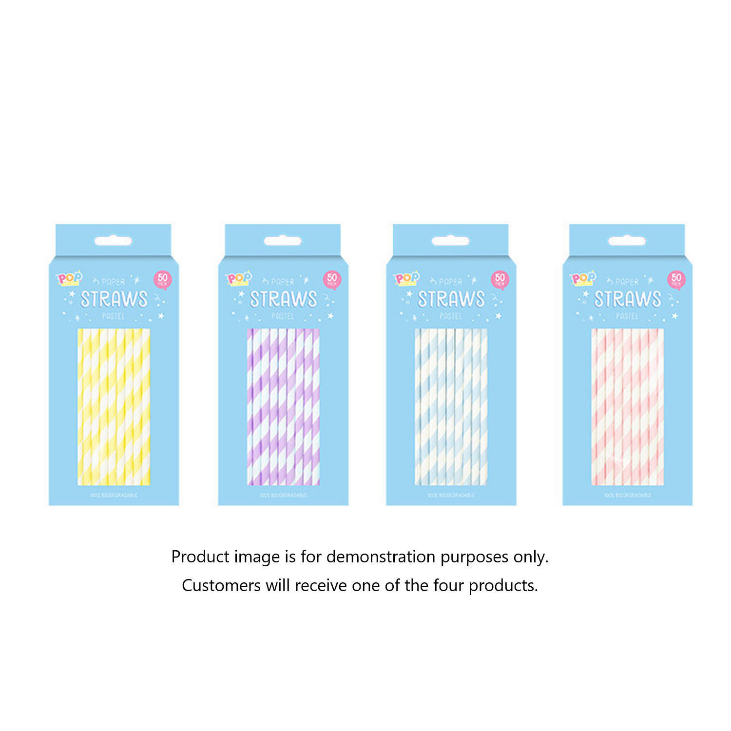 Paper Straws Pastel 50pk
