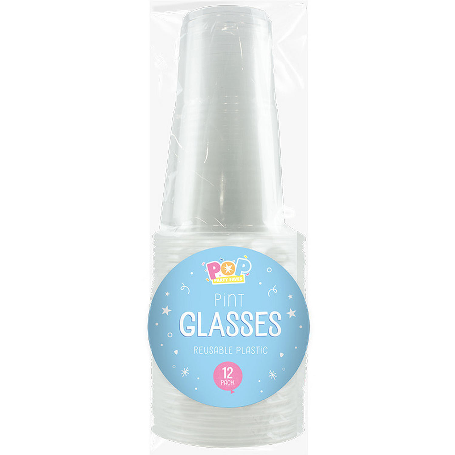 Plastic Pint Glasses 12pk