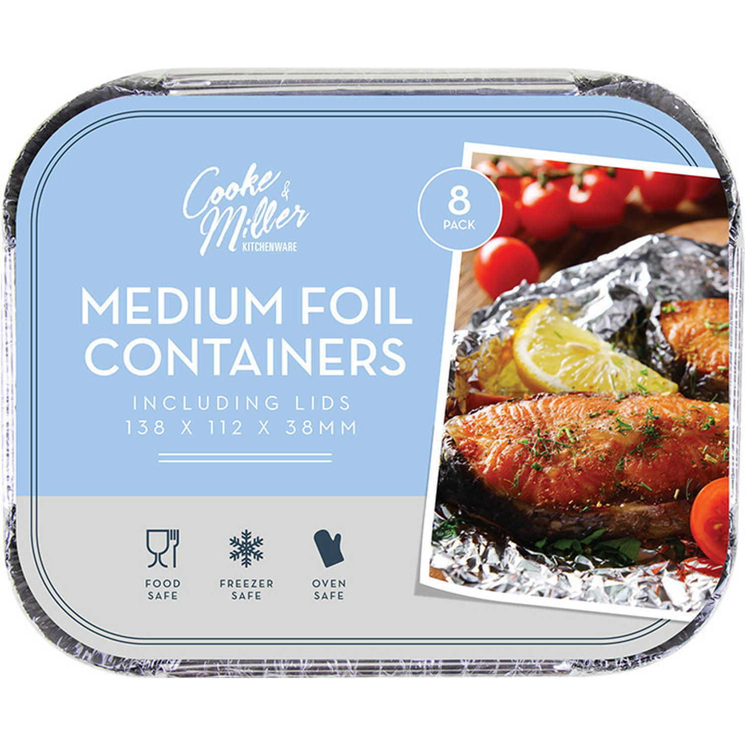 Cooke & Miller Medium Foil Containers 8pk