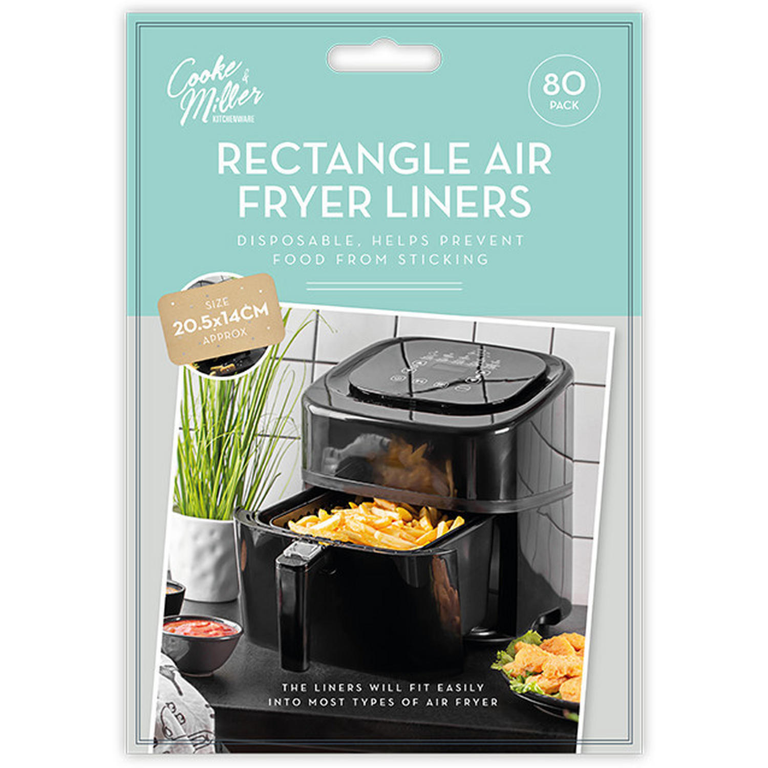 Cooke & Miller Rectangle Air Fryer Liners 80pk