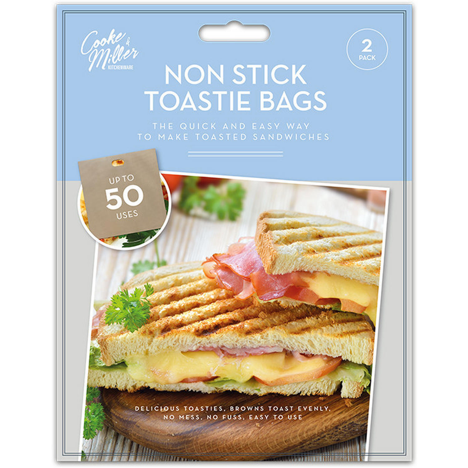 Cooke & Miller Non Stick Toastie Bags 2pk