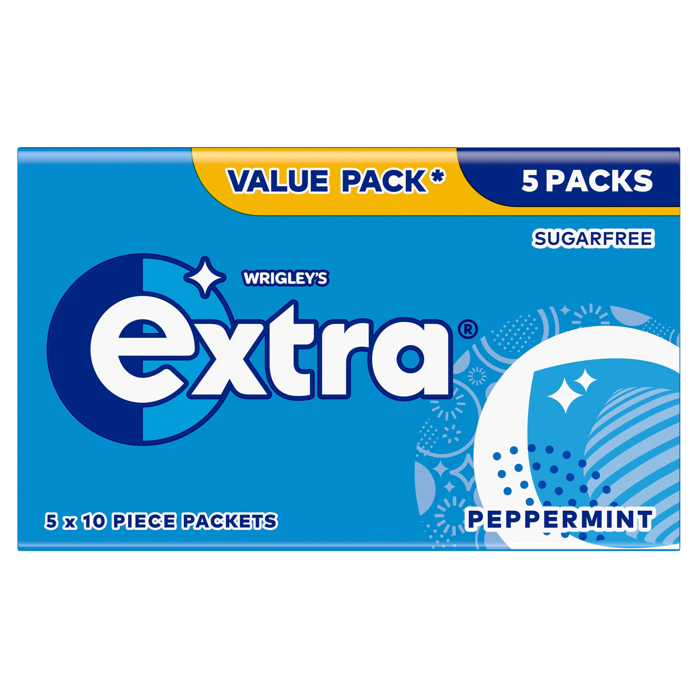 Extra Peppermint Sugarfree Chewing Gum Multipack 5x10 Pieces