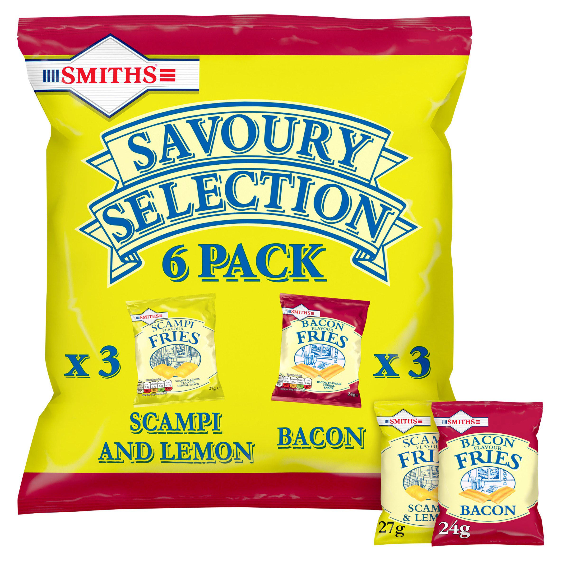 Smiths Savoury Selection Multipack Snacks Crisps 6 Pack