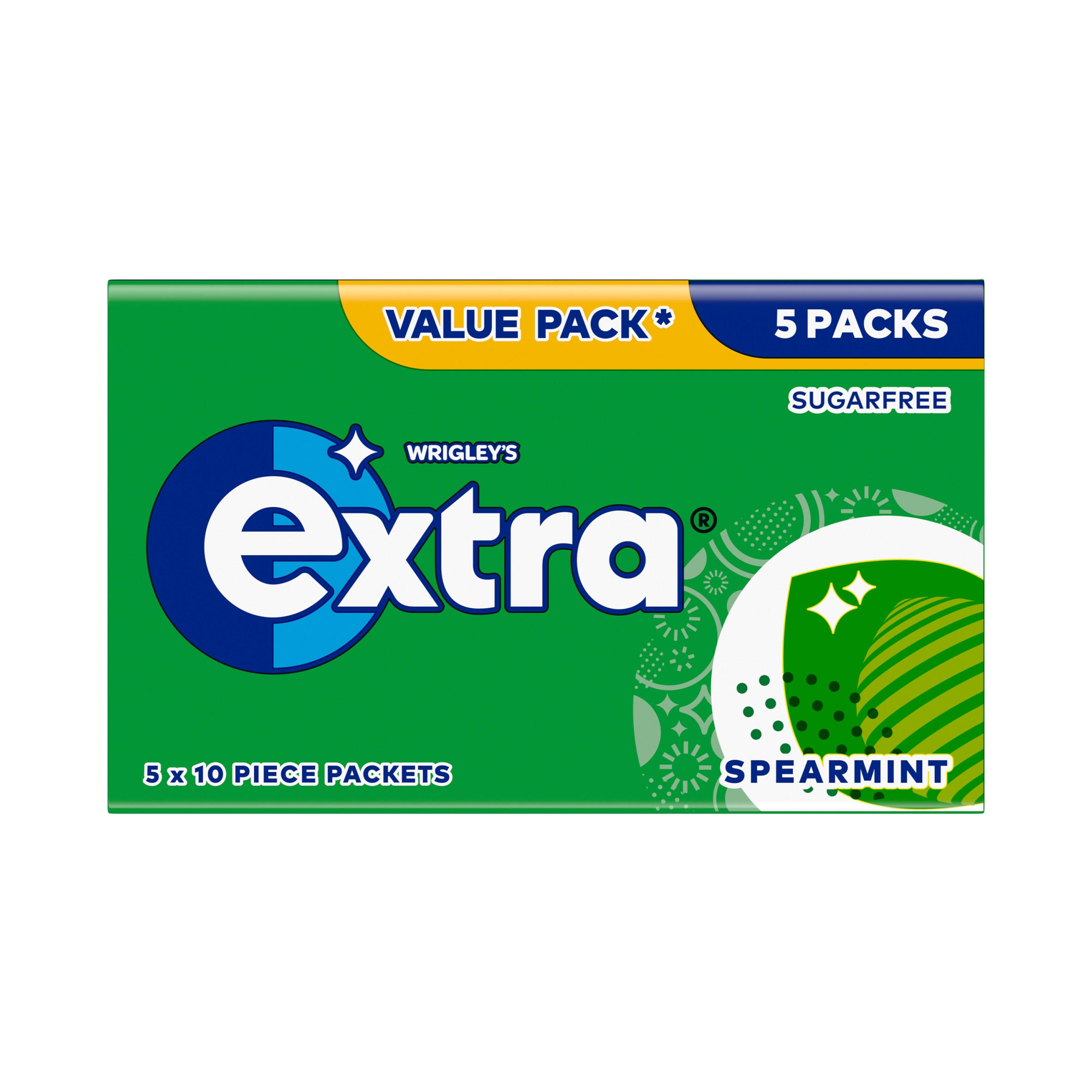 Extra Spearmint Sugarfree Chewing Gum Multipack 5x10 Pieces