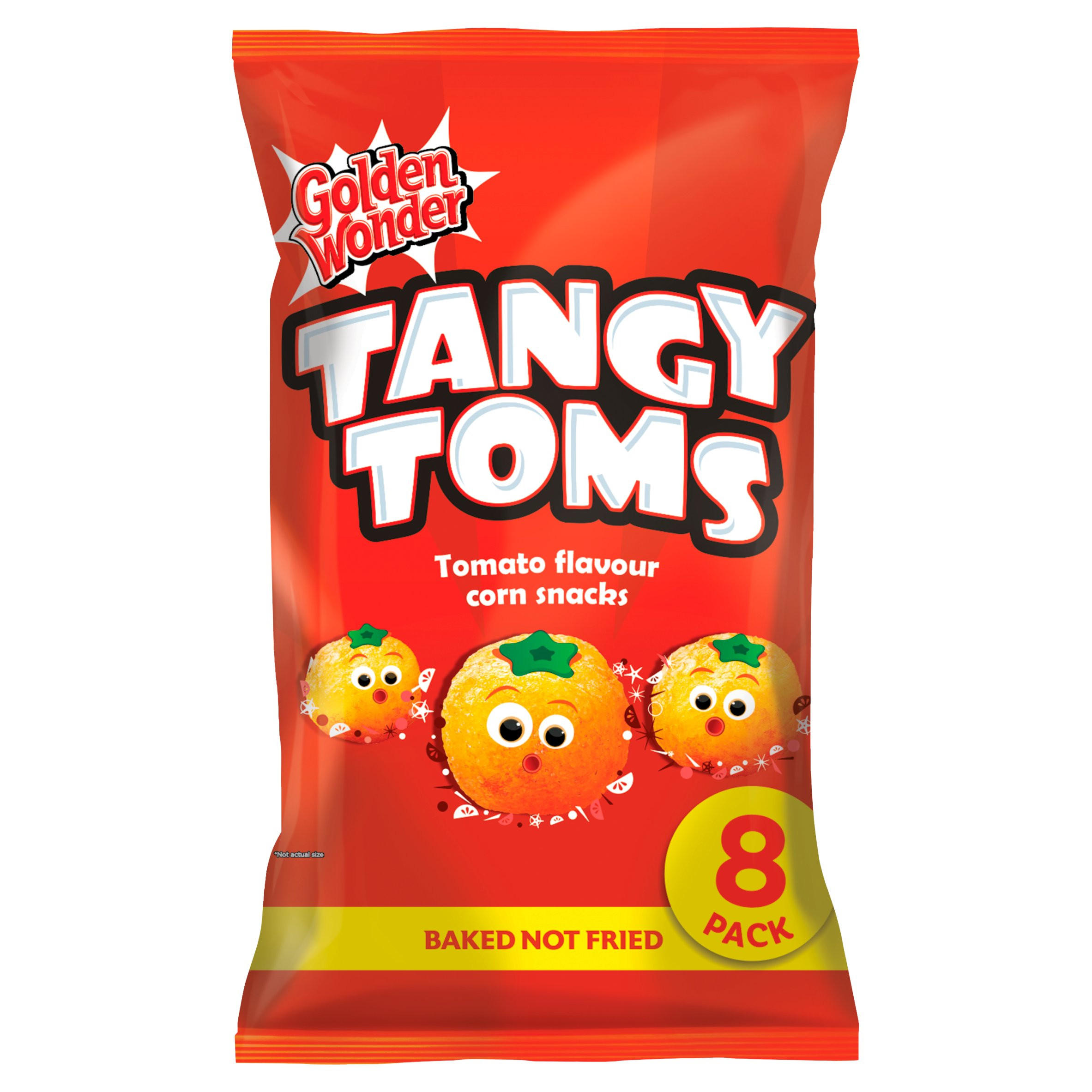 Golden Wonder Tangy Toms Tomato Flavour Corn Snacks 8 x 12g