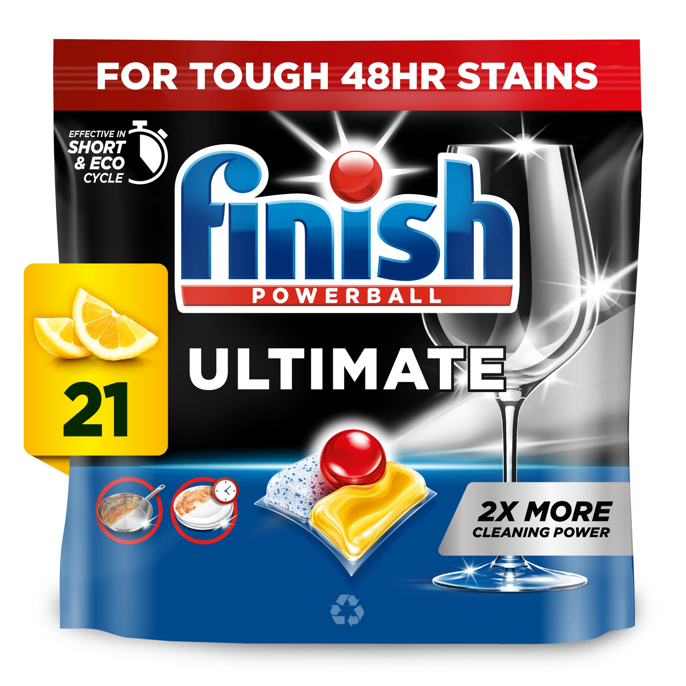 Finish Ultimate All In One Dishwasher Tablets Lemon - 21 Tabs