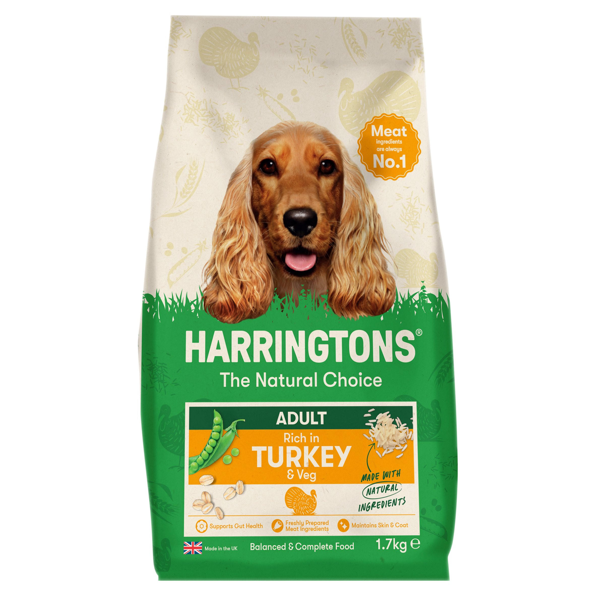 Harringtons Rich in Turkey with Veg Dry Adult Dog Food 1.7kg