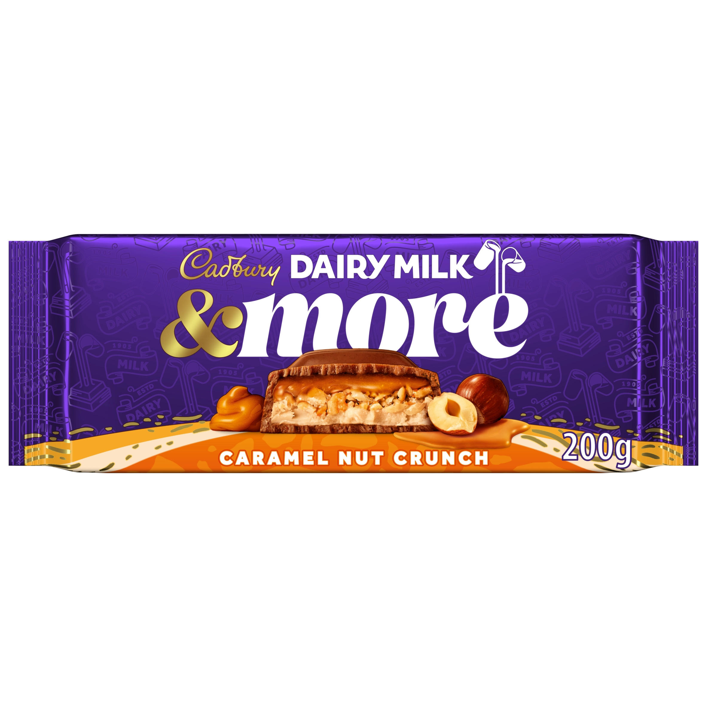 Cadbury Dairy Milk &More Caramel Nut Crunch Milk Chocolate Bar 200g