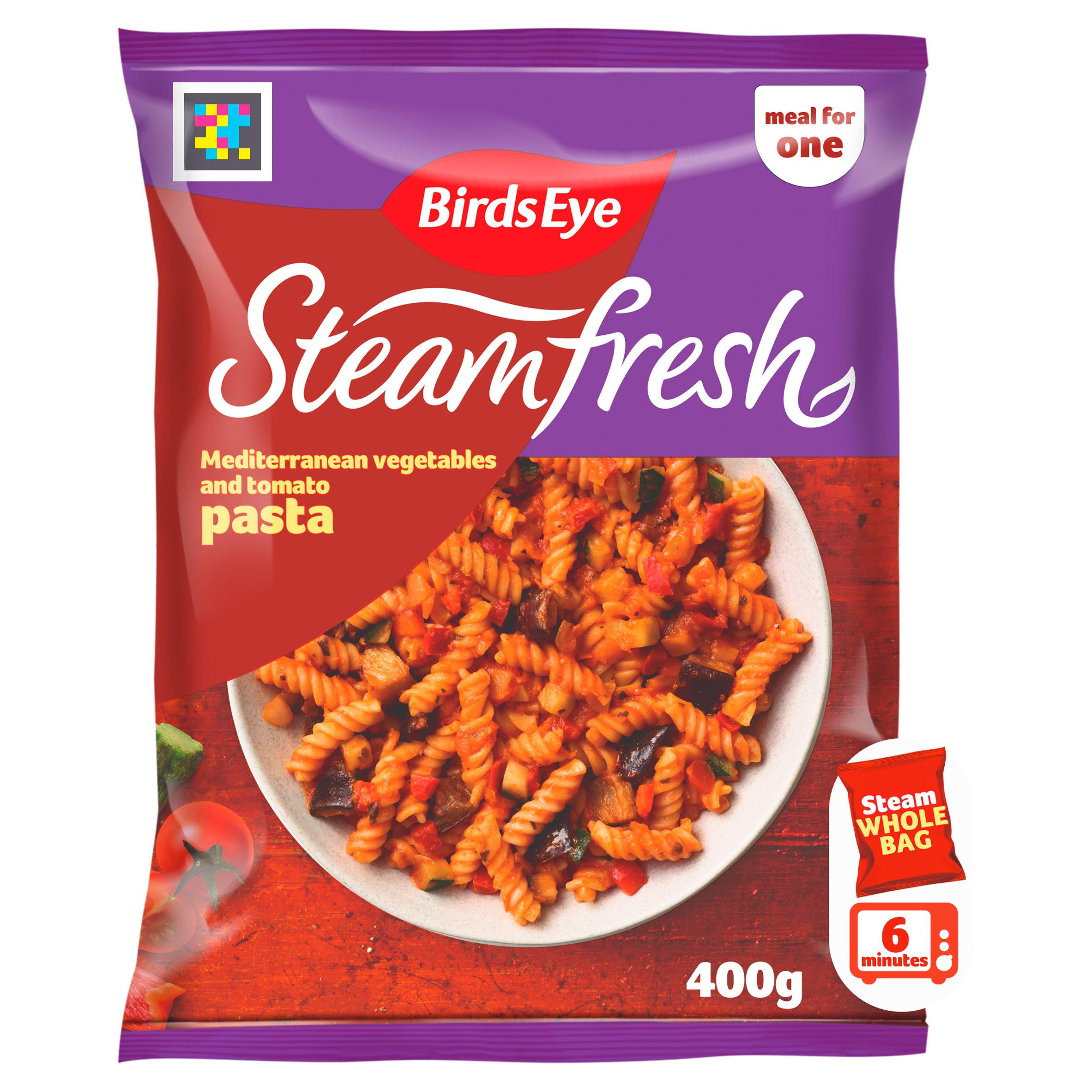 Birds Eye Steamfresh Mediterranean Vegetable and Tomato Pasta Meal for 1 400g