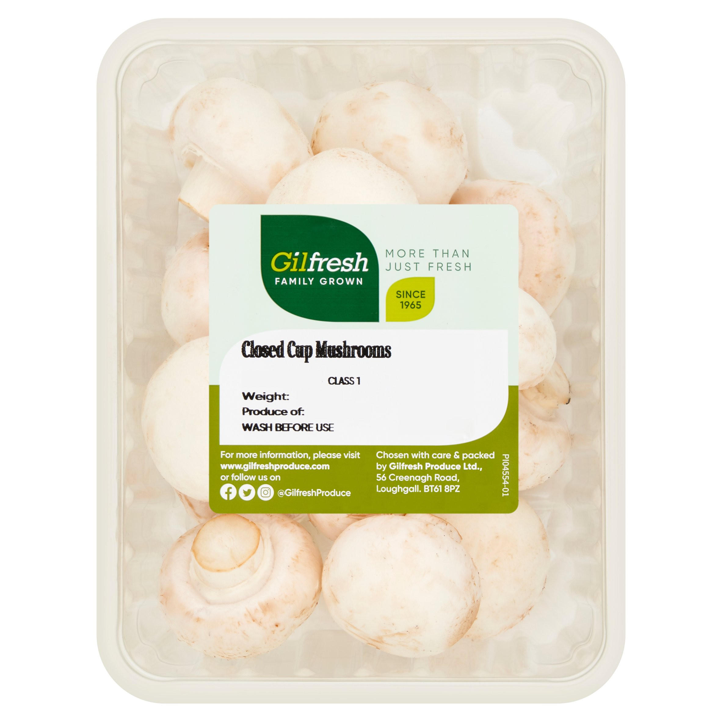 Gilfresh Northern Irish Closed Cup Mushrooms 300g