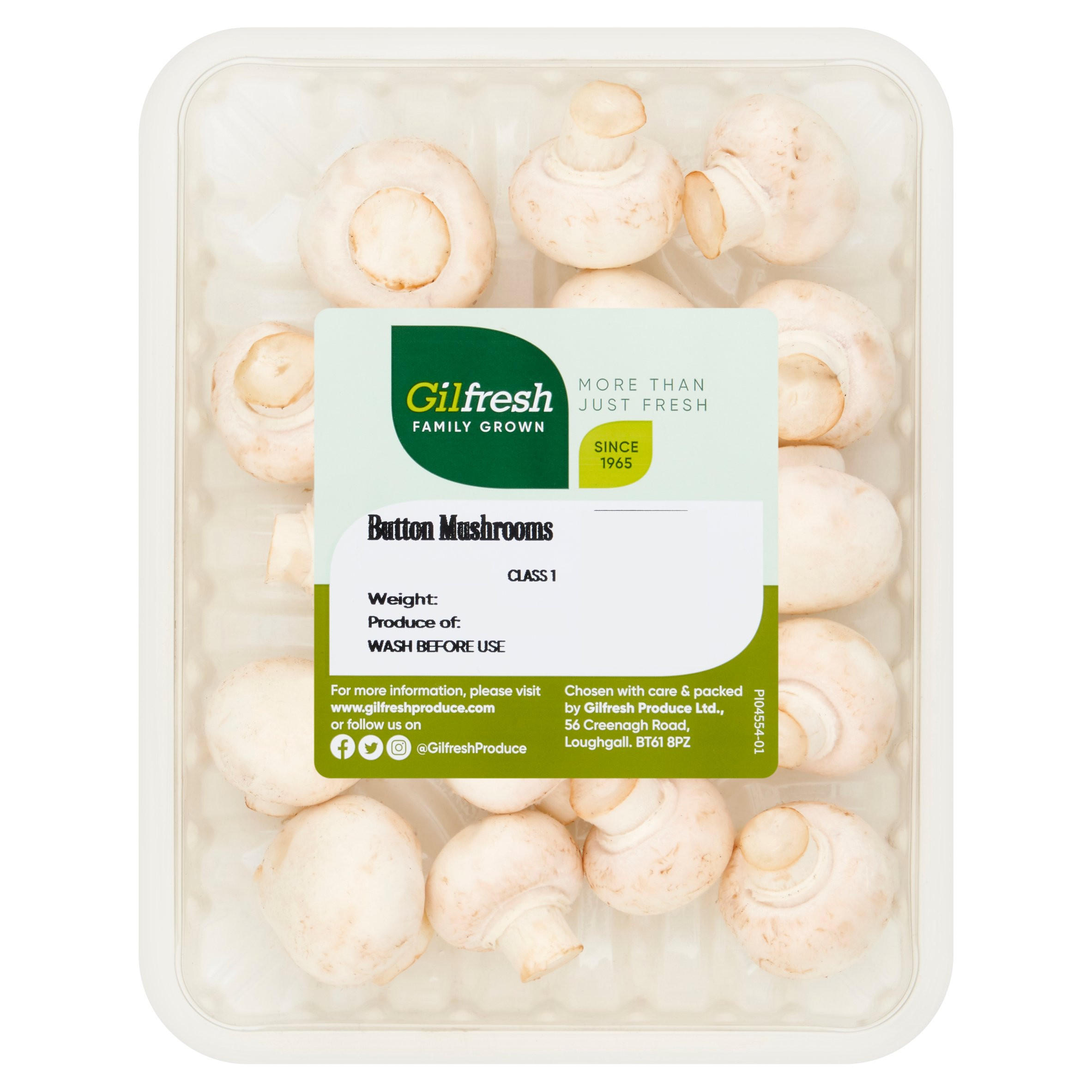 Gilfresh Family Grown Button Mushrooms 125g